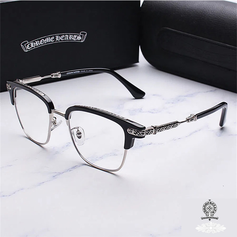 クロエハート メガネ レトロ ビッグフレーム 丸顔 アンチブルーレイ 男女兼用