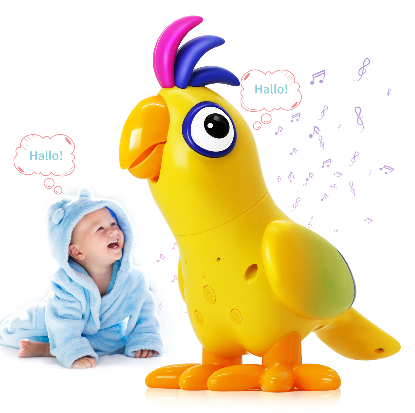 Talking Parrot Toys for Kids, Singing Recording Repeat What You Say Funny Education Toys for Children, Musical Toy for Kids | Star of Baby