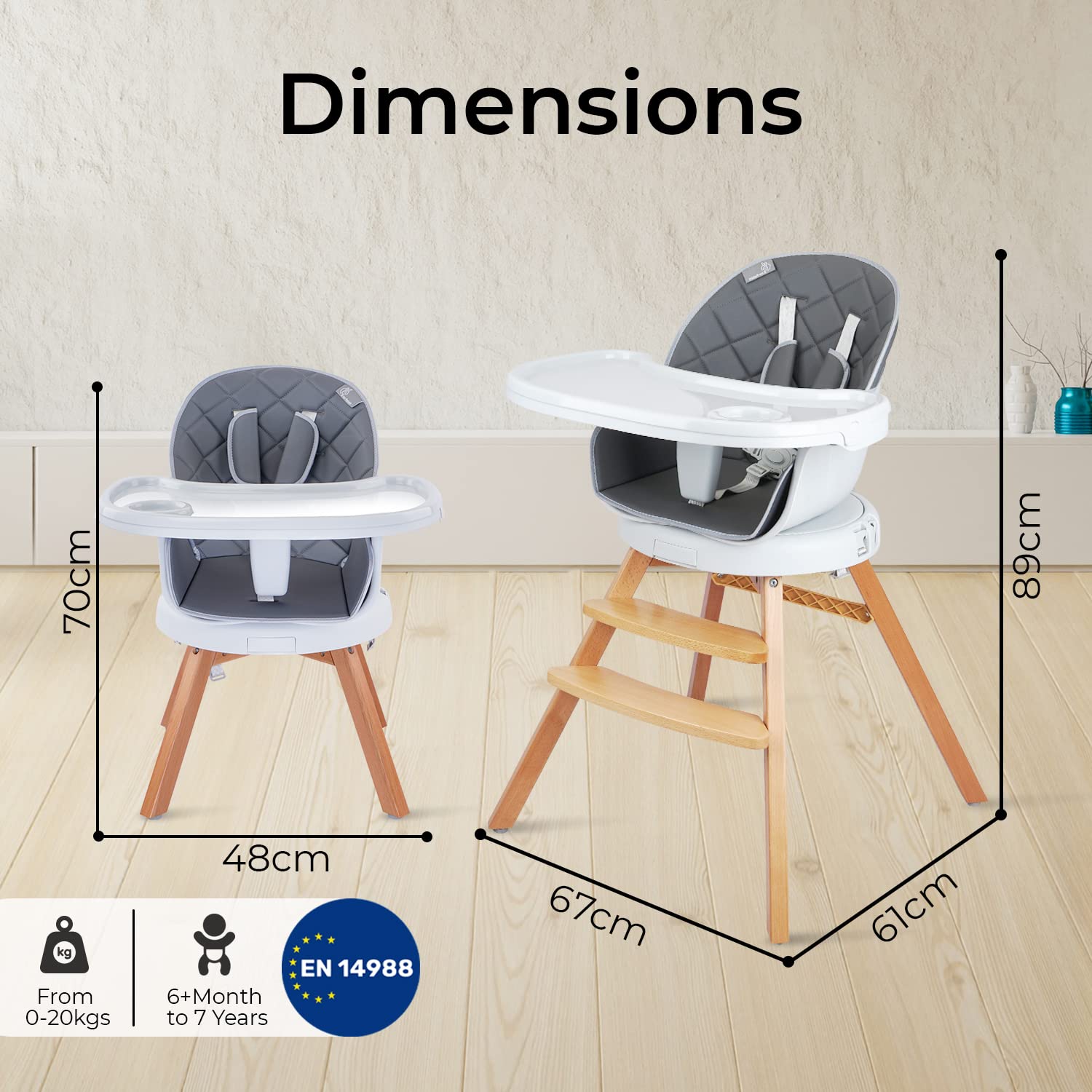 Star of BabyWalnut 4 in 1 Multifunctional Baby Feeding High Chair for