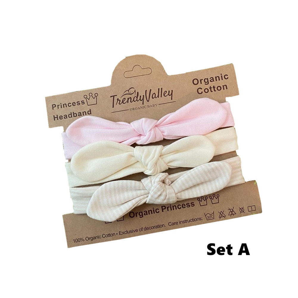 TRENDYVALLEY ORGANIC COTTON BABY GIRL HEADBAND (3PCS IN PACK)