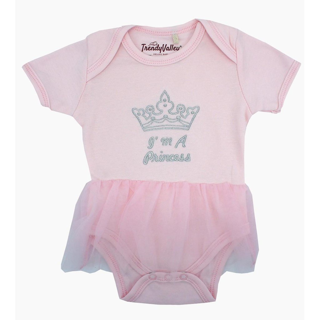 Trendyvalley Organic Cotton Short Sleeve Baby Dress I'm A Princess