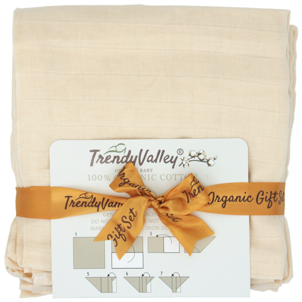 TrendyValley Premium Organic Cotton Baby Napkins (80cm x 80cm x 6 Pcs)