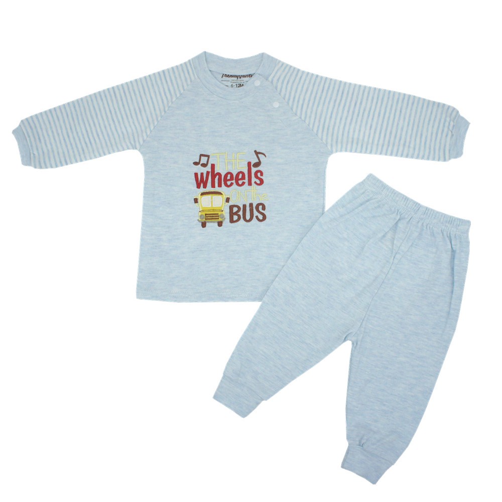 Trendyvalley Organic Cotton Baby Pyjamas Set Bus