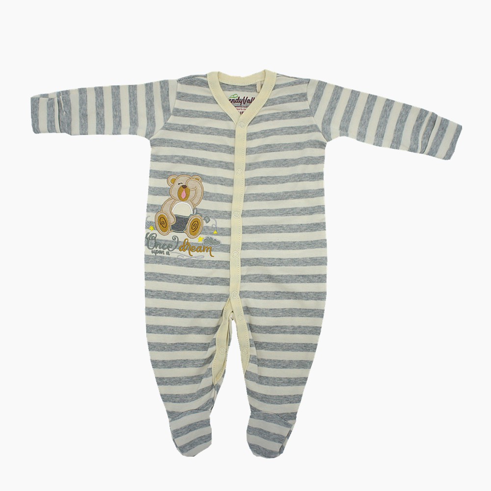 Trendyvalley Organic Cotton One Piece Suit Romper With Hands And Feet Covered Once Upon A Dream