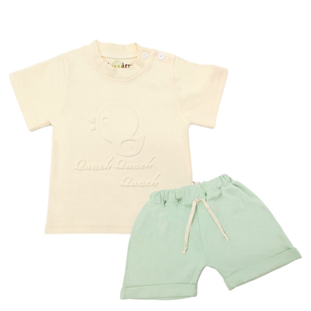 Trendyvalley Organic Cotton Kids & Baby Outing wear Short Sleeve Shirt TShirt Short Pants Duck