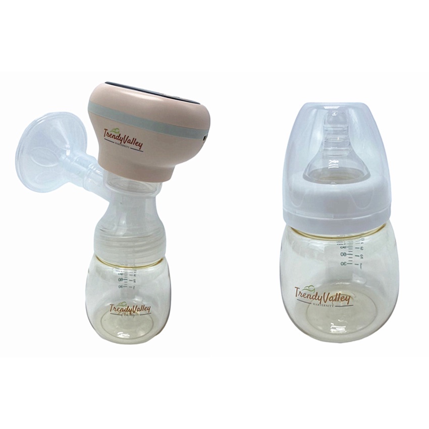 Trendyvalley Ample Wireless Breast Pump (Single)+Trendyvalley 3 PPSU Milk Bottles