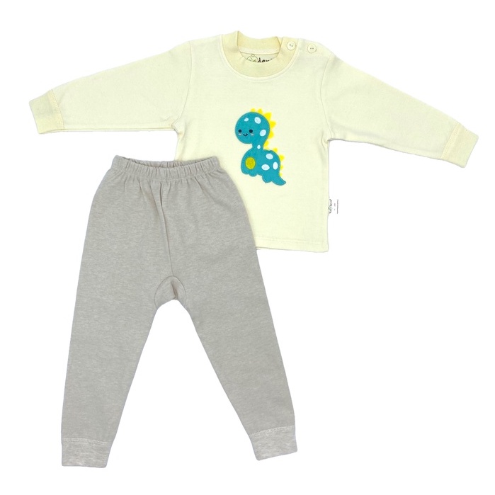 Trendyvalley 0-10 Years old Organic Cotton Baby & Kids Pyjamas SleepWear Pajamas Long Sleeve & Long Pants - Dino Ziion