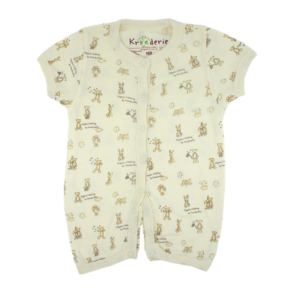 Trendyvalley x Kroderiee Organic Bamboo Short Sleeve Short Pants Baby Romper Toy Bear