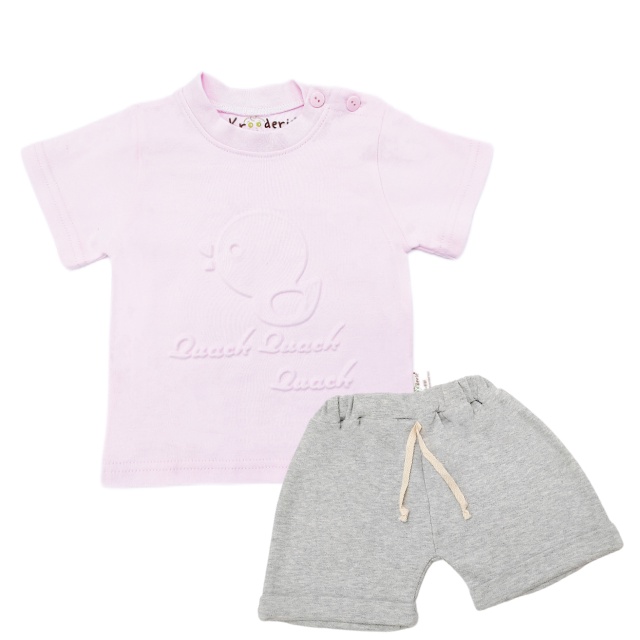 Trendyvalley Organic Cotton Kids & Baby Outing wear Short Sleeve Shirt TShirt Short Pants Duck