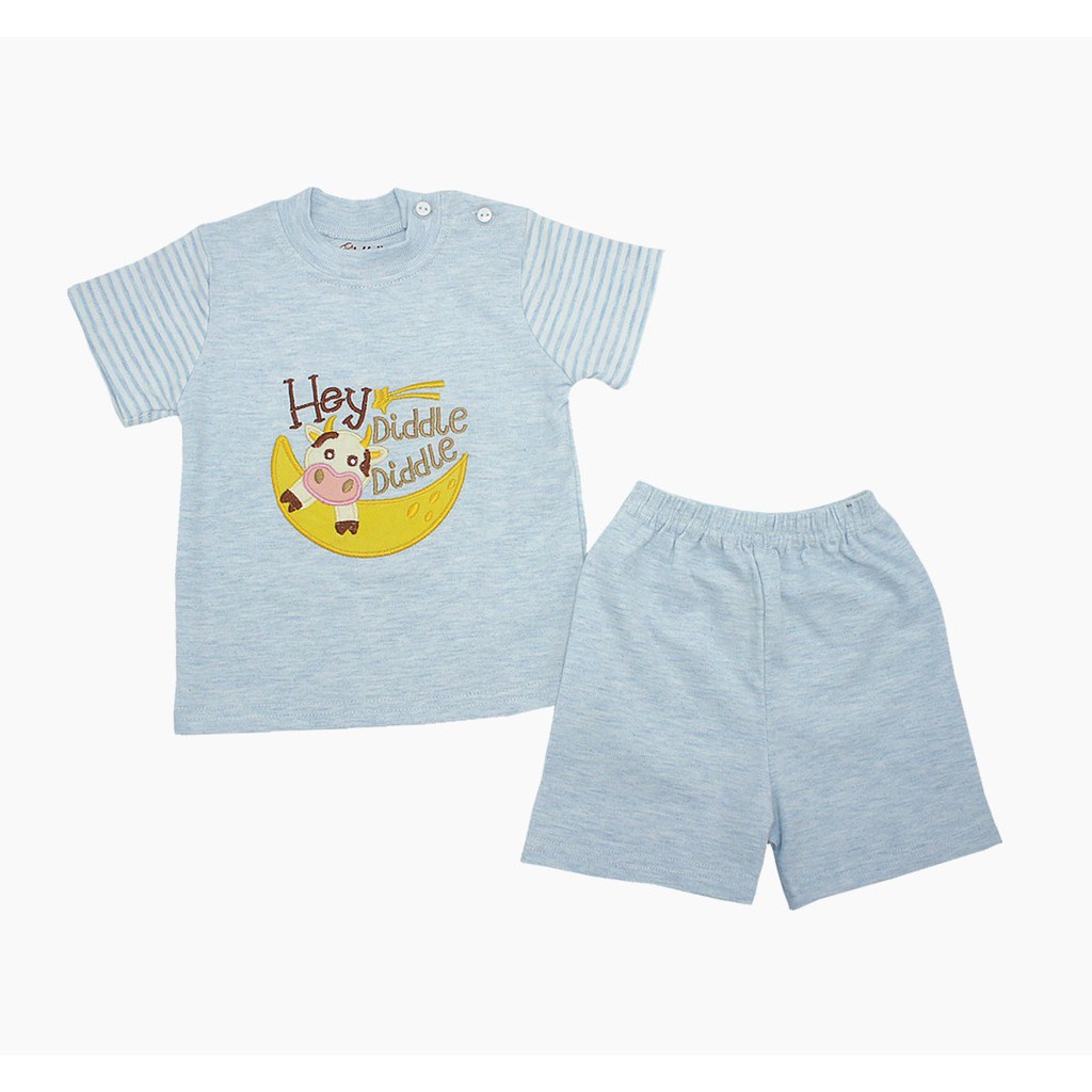 Trendyvalley Organic Cotton Short Sleeve Baby Shirt And Short Pants Hey Diddle