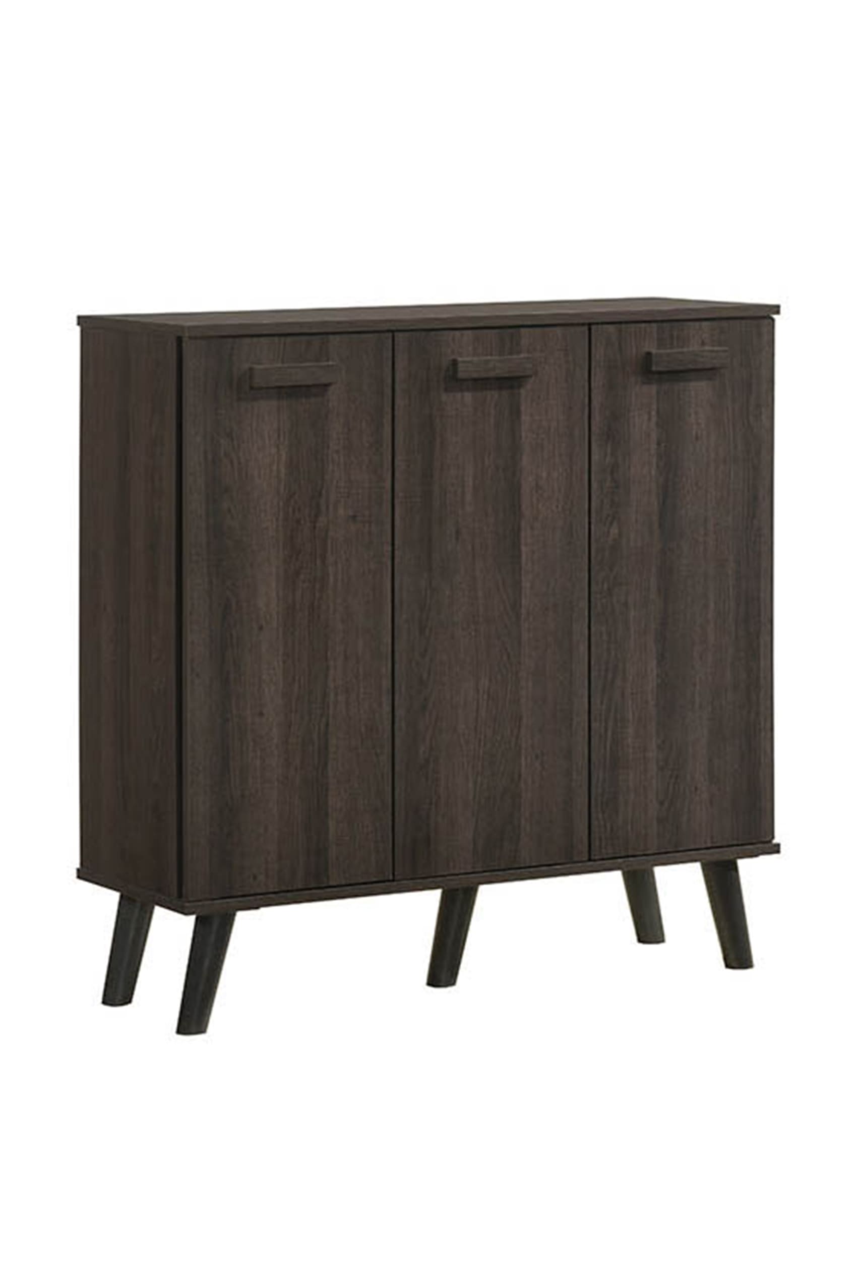 Jacob Walnut 3 Door Shoe Cabinet