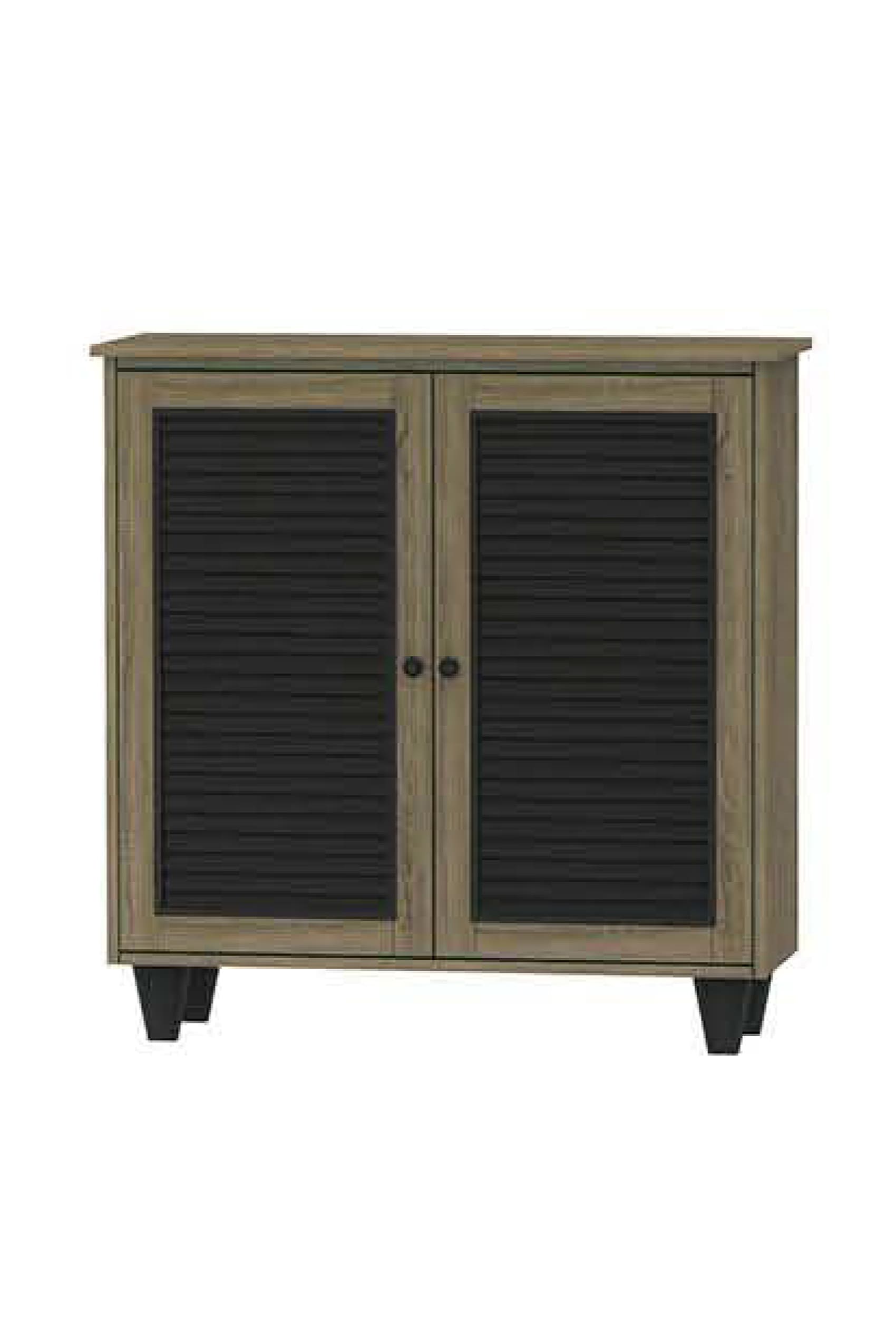 2 Slatted Door Shoe Cabinet