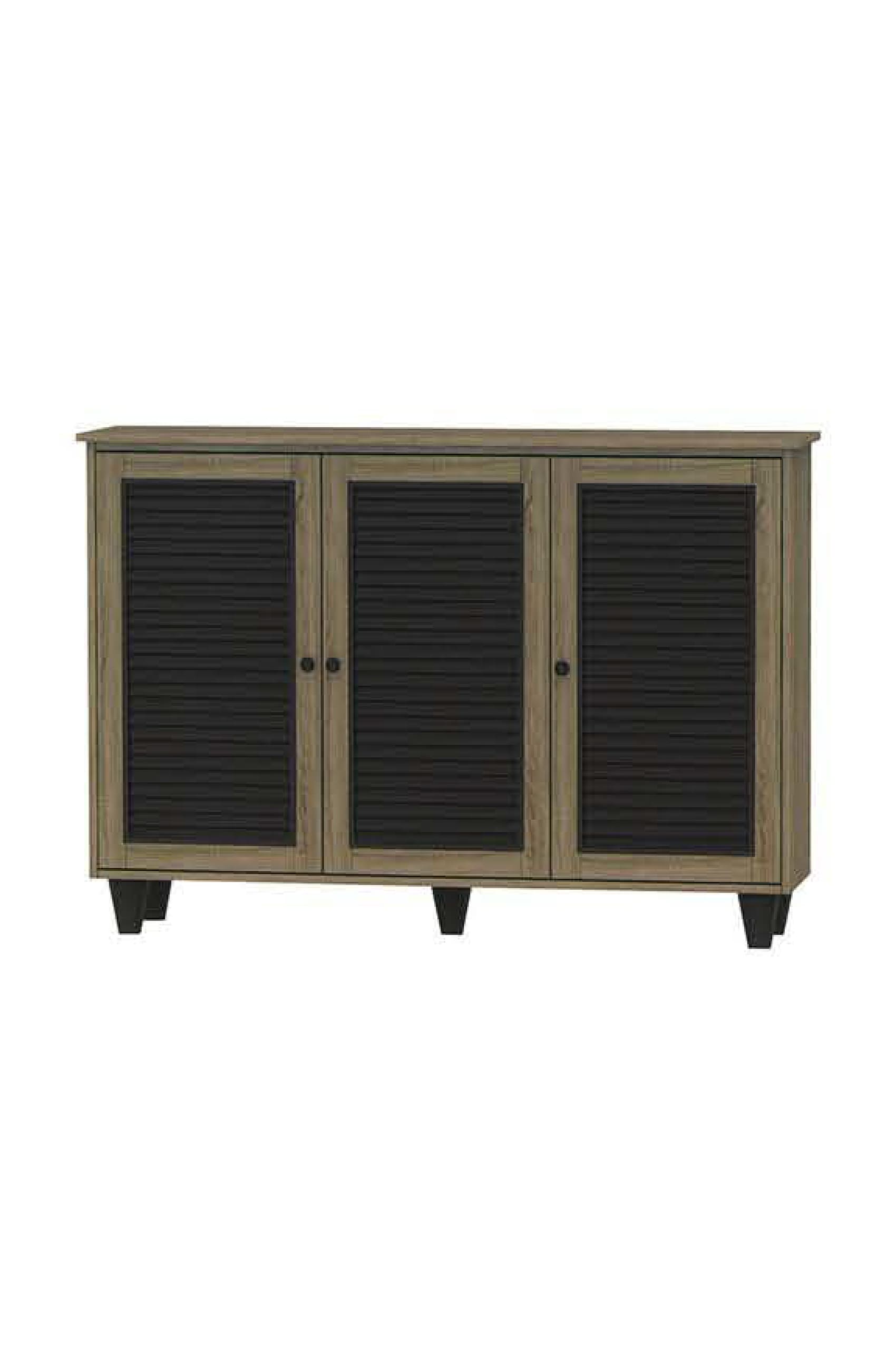 3 Slatted Door Shoe Cabinet