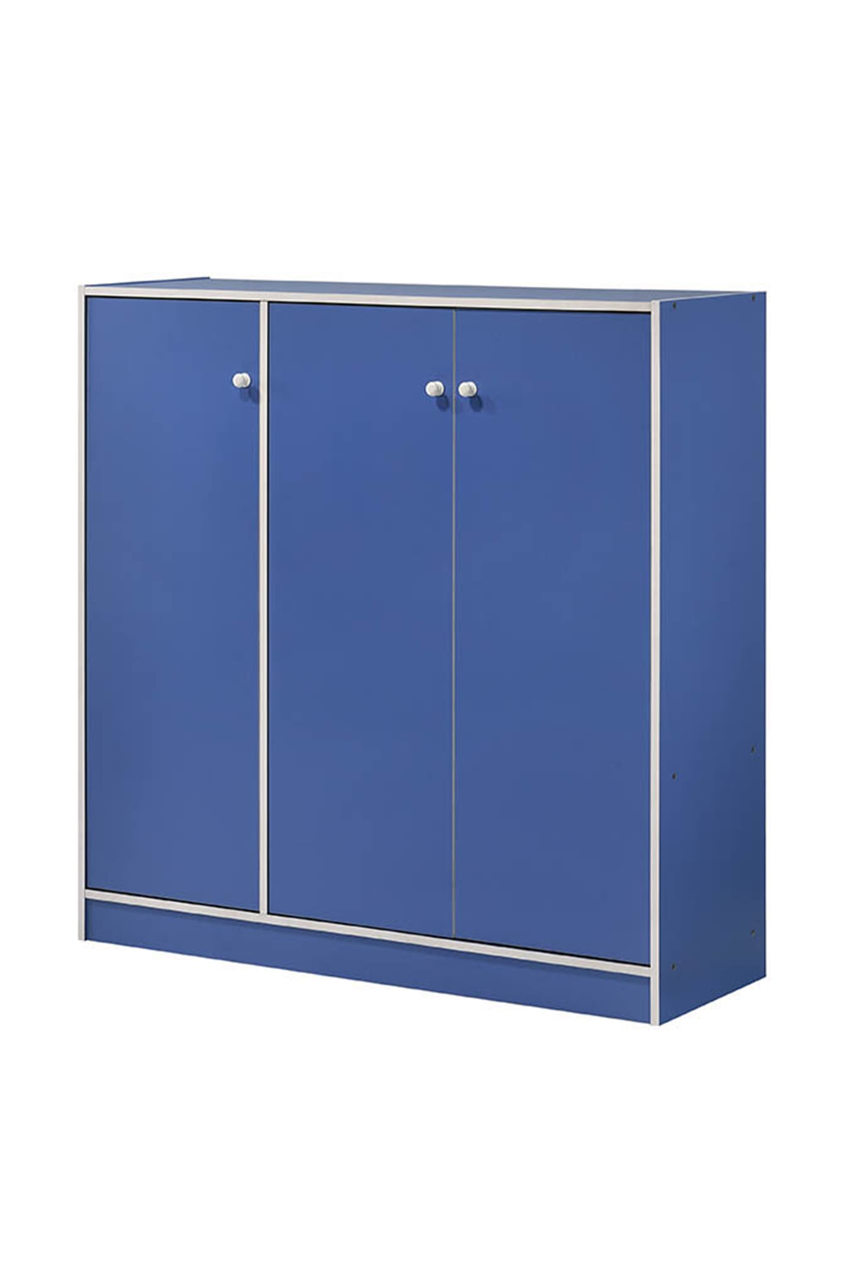 3 Door Blue Children Multipurpose Cabinet