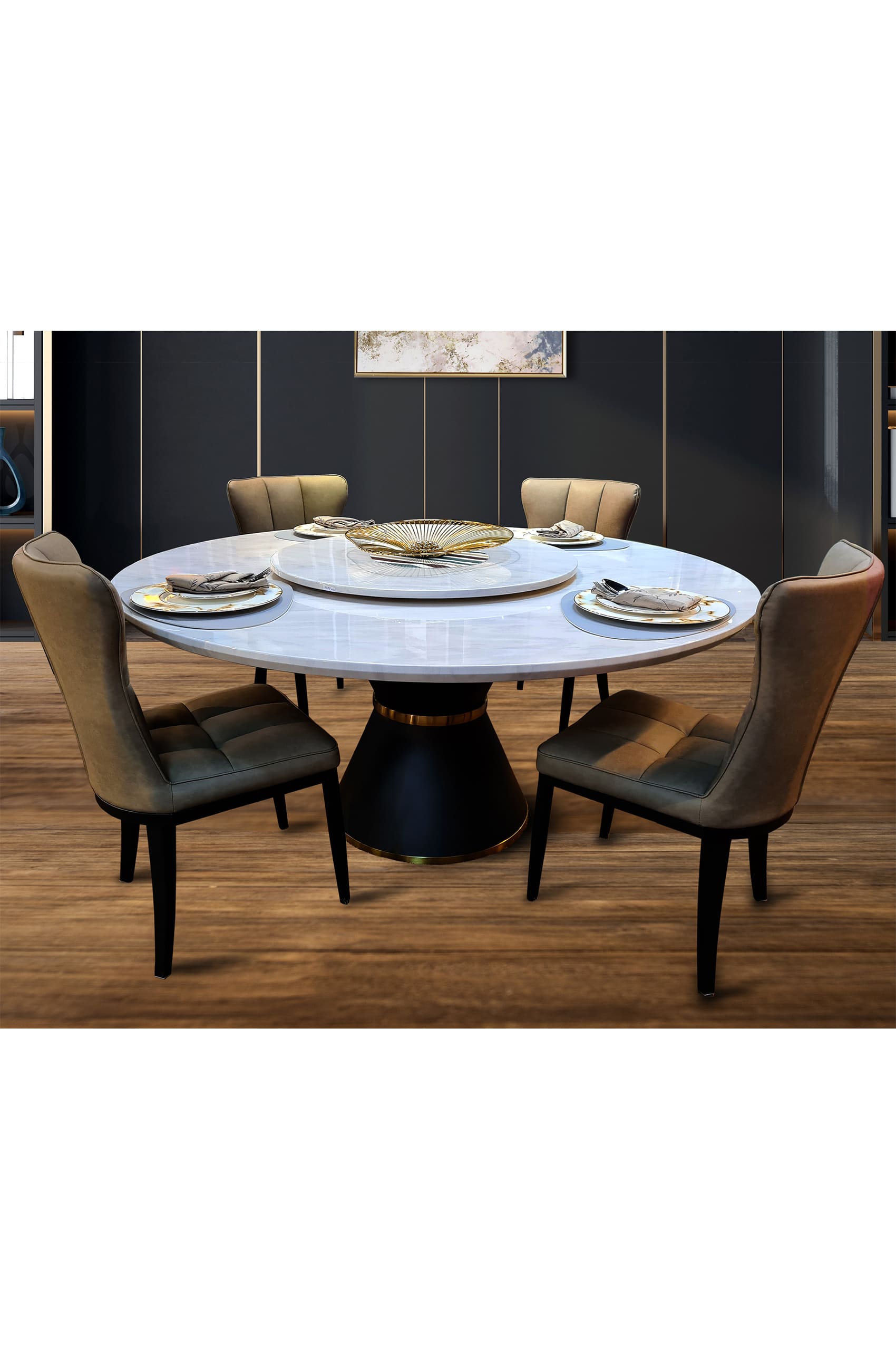 Agapecasa Cultured Marble Venus White Dining Table