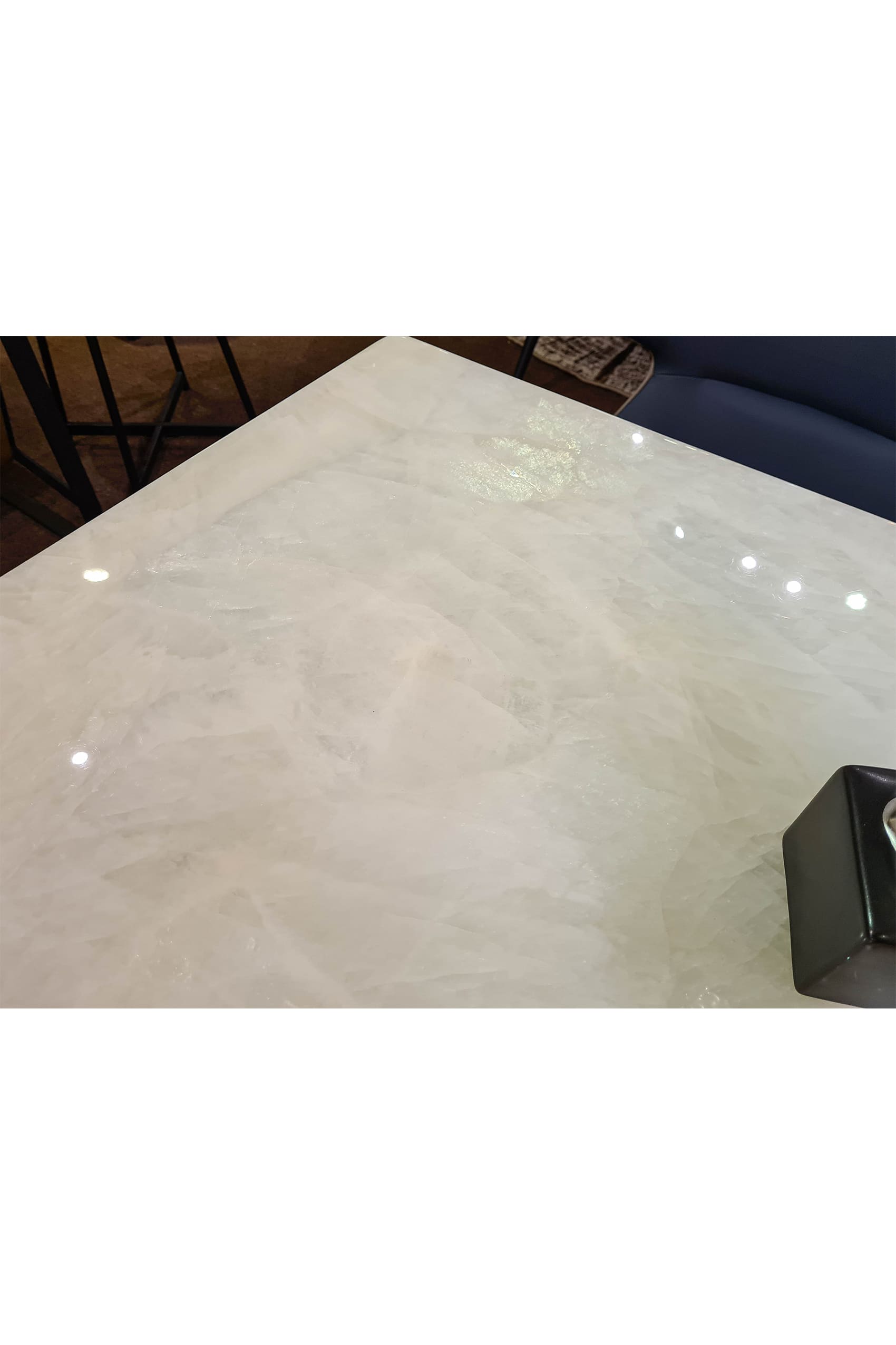 Arezzo Gold Natural Marble Ice Jade Dining Table