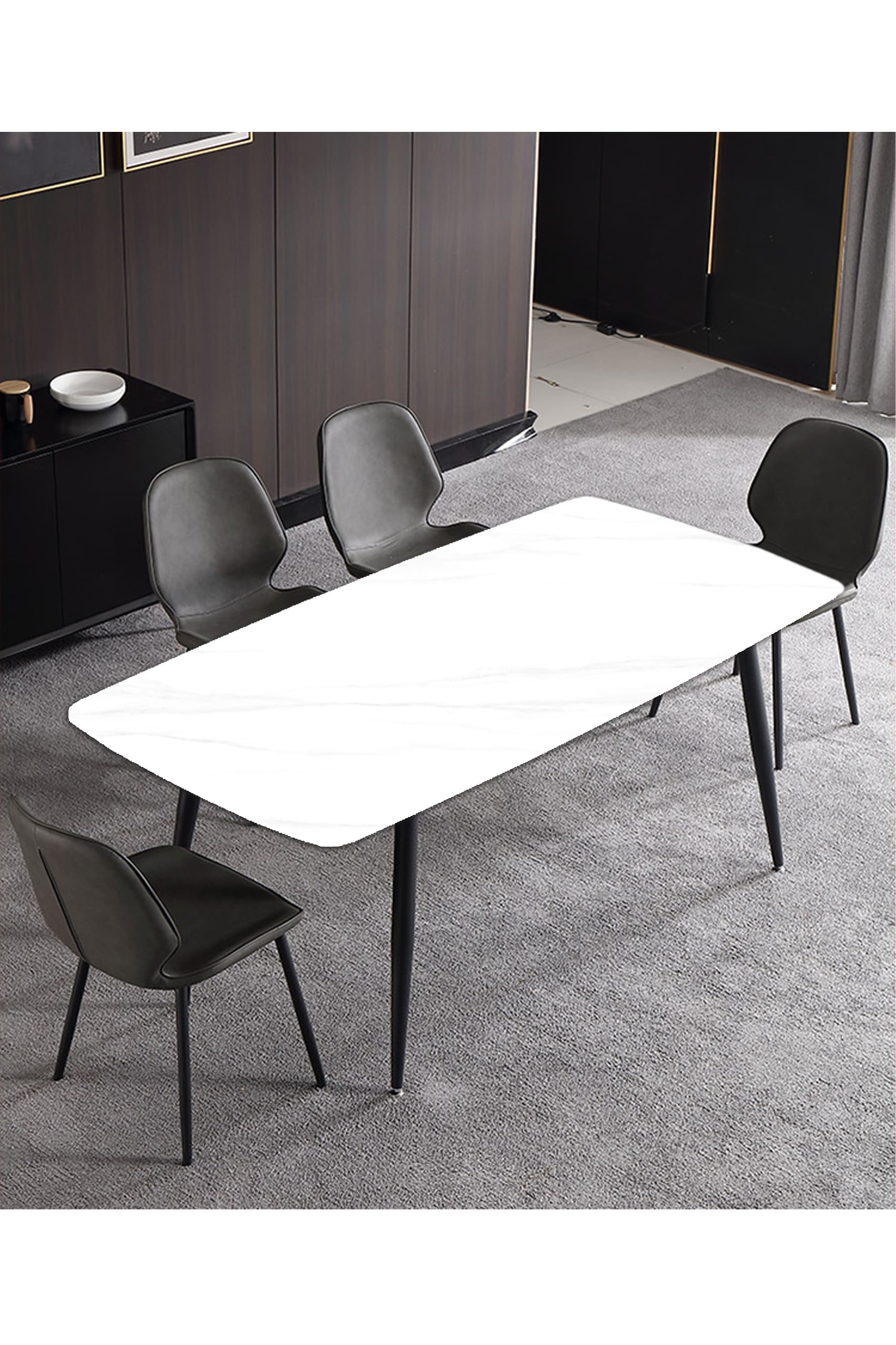 Beto White Sintered Stone Dining Set