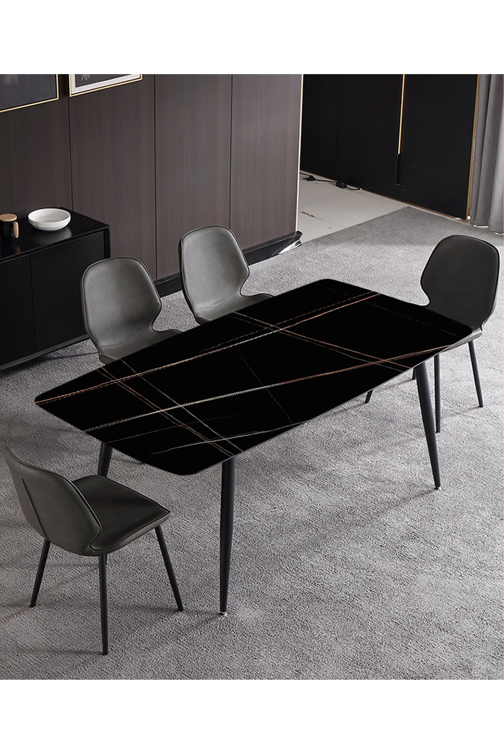 Beto Black Sintered Stone Dining Table