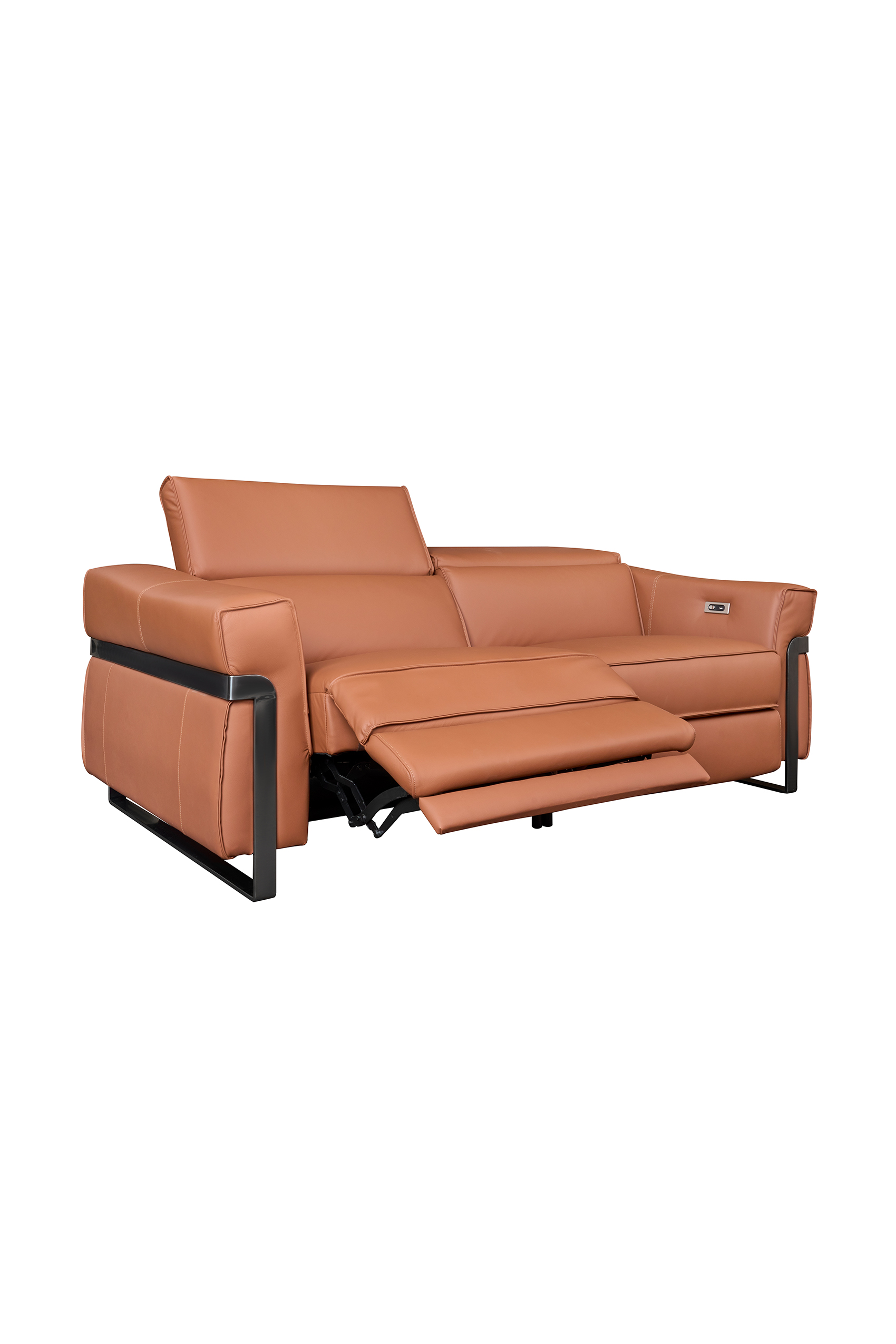 Cameri Leather Sofa with Dual Recliner