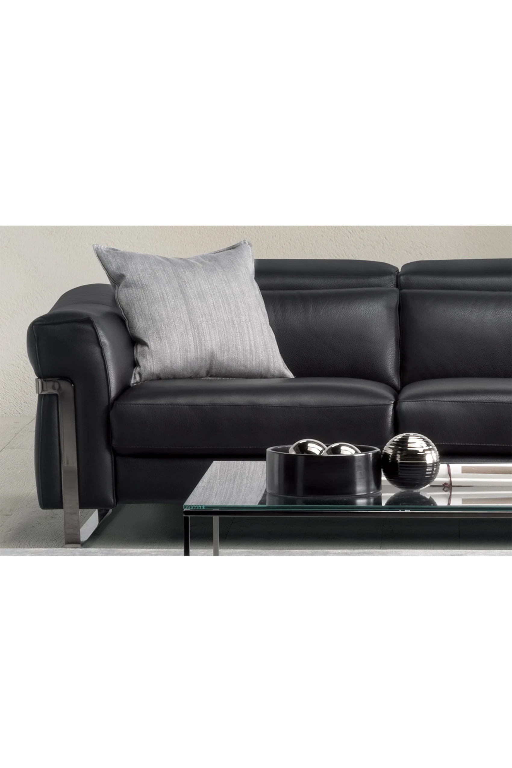 Cameri Leather Sofa with Dual Recliner