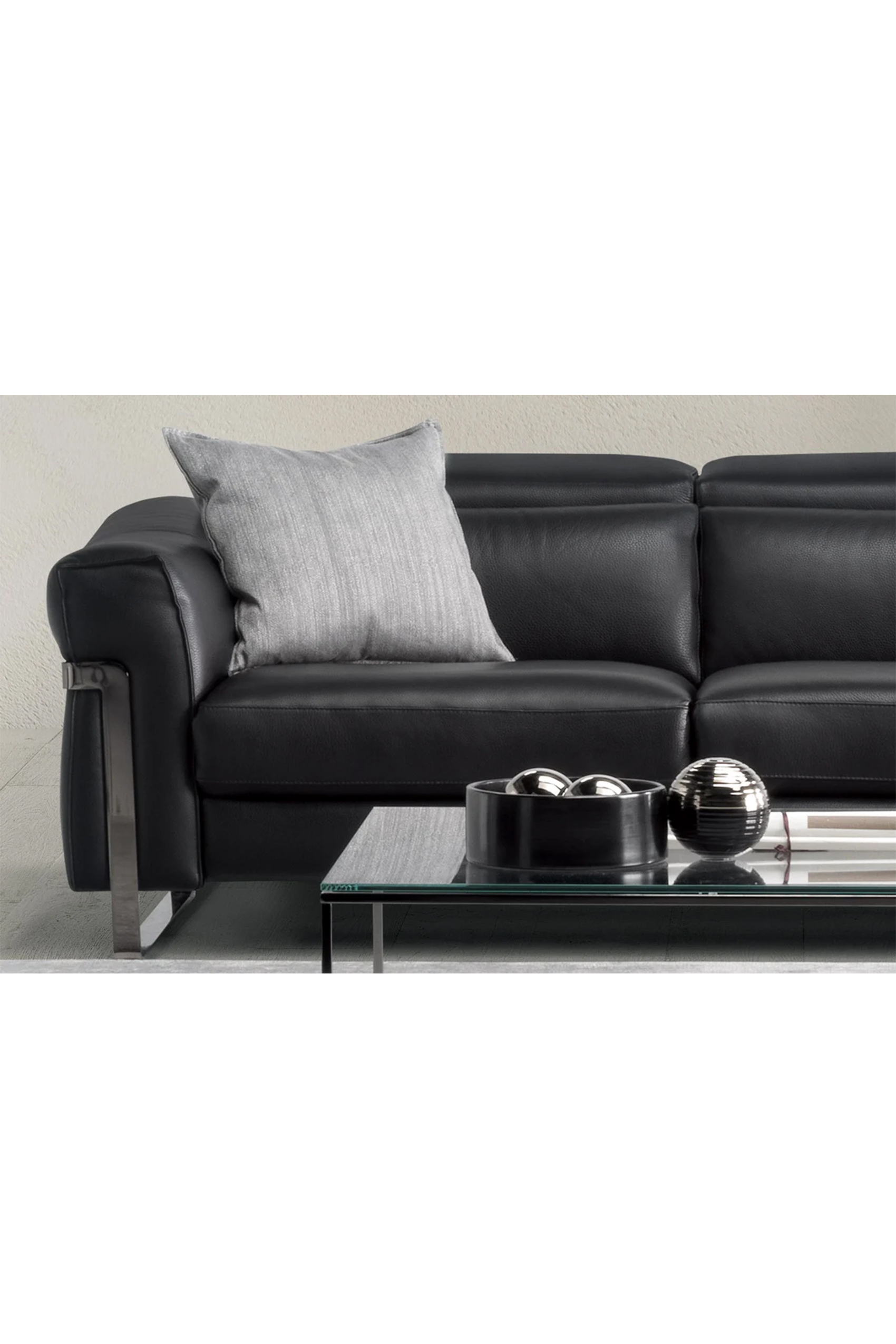 Cameri Leather Sofa With Dual Recliner