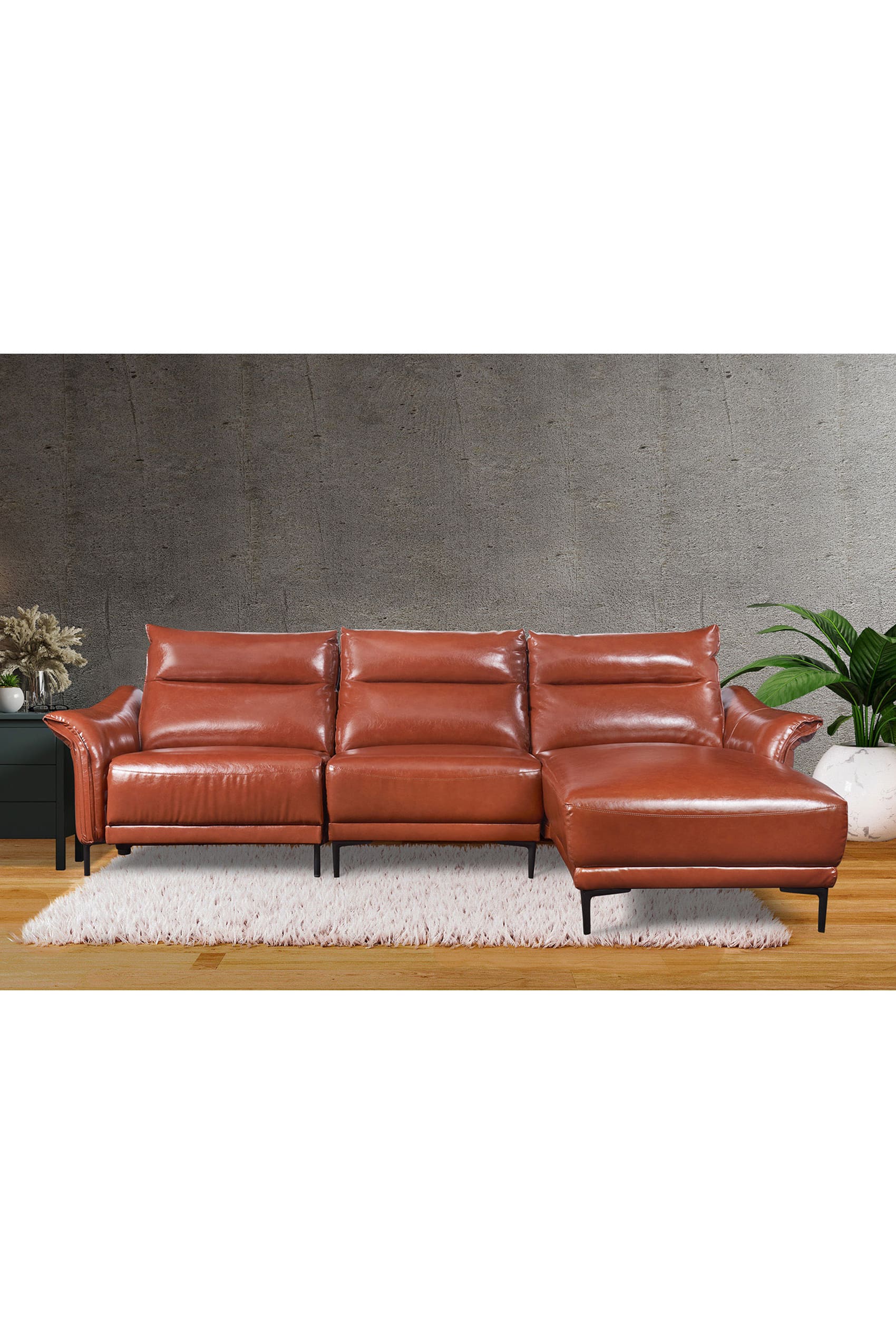 Cosseria L-Shape Leather Sofa with Recliner