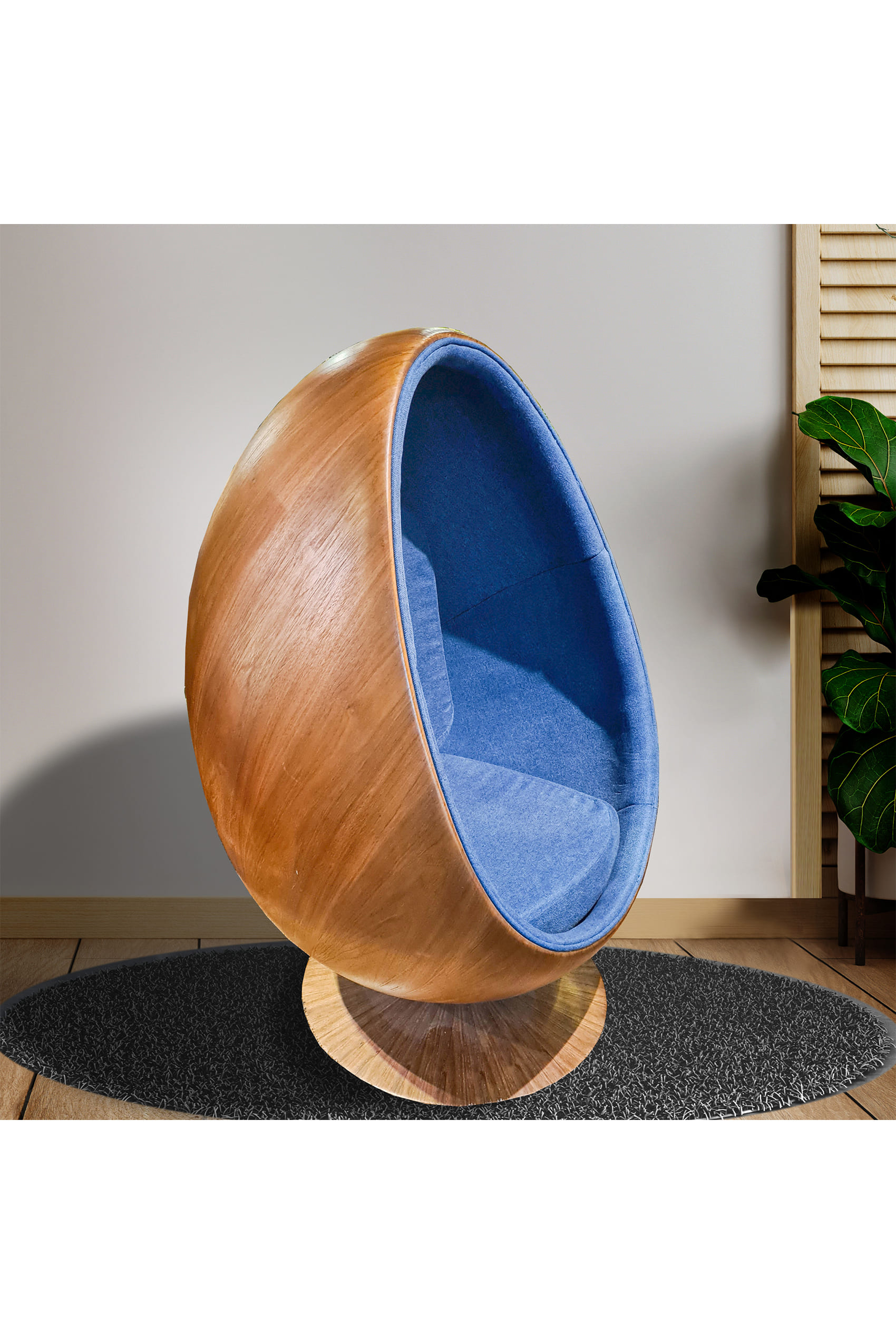 wooden egg chair