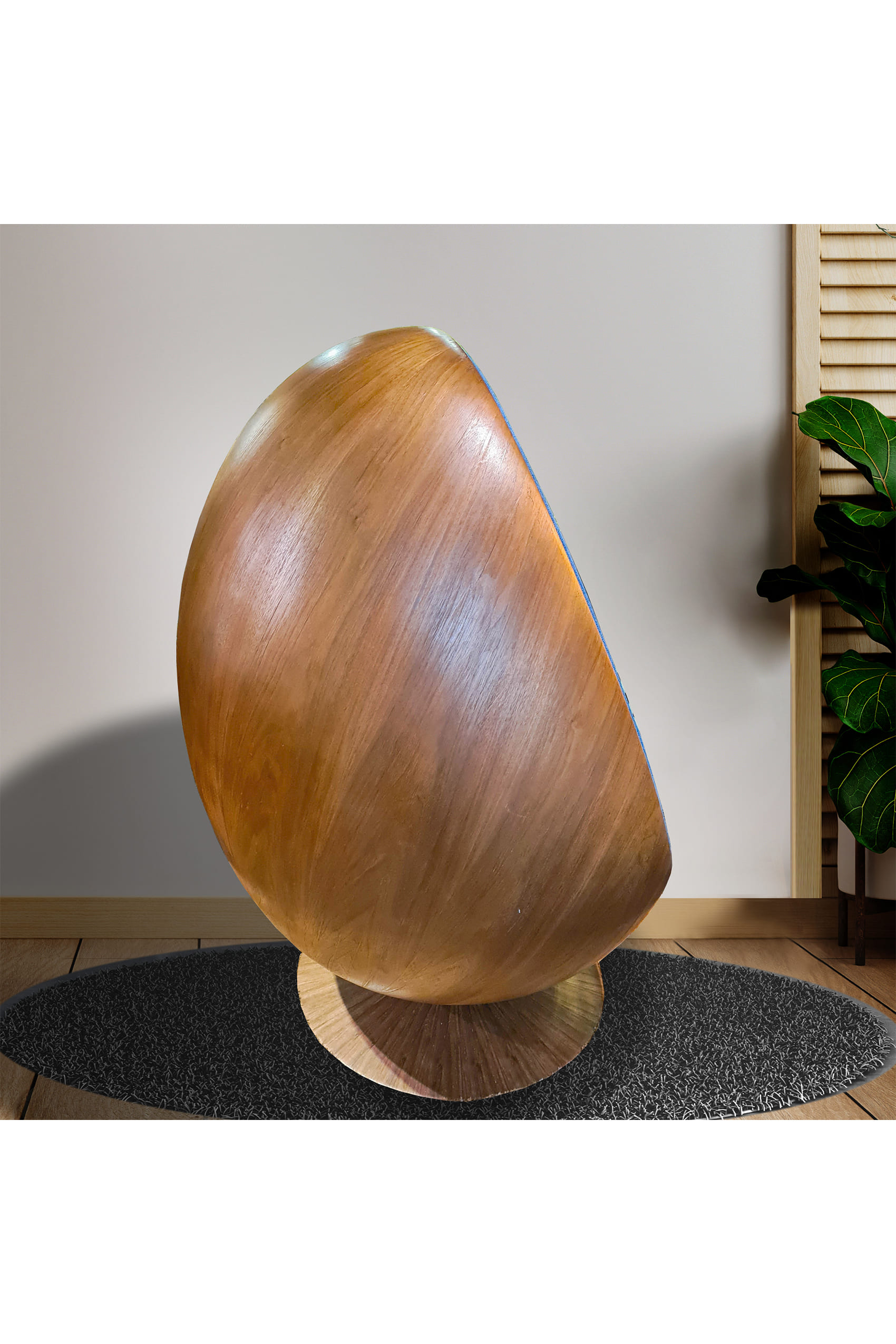 wooden egg chair