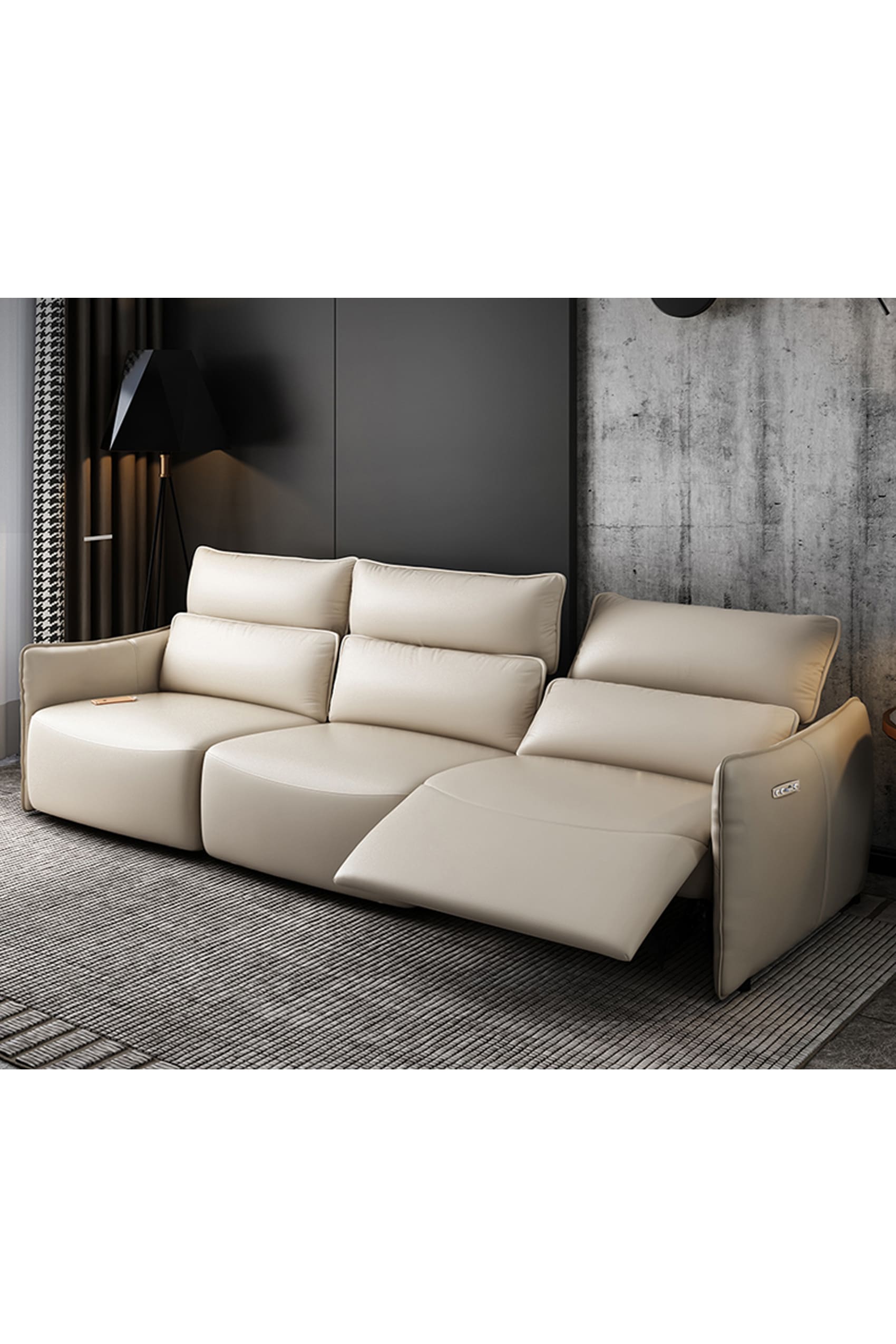 Fardella Leather Electric Recliner Sofa