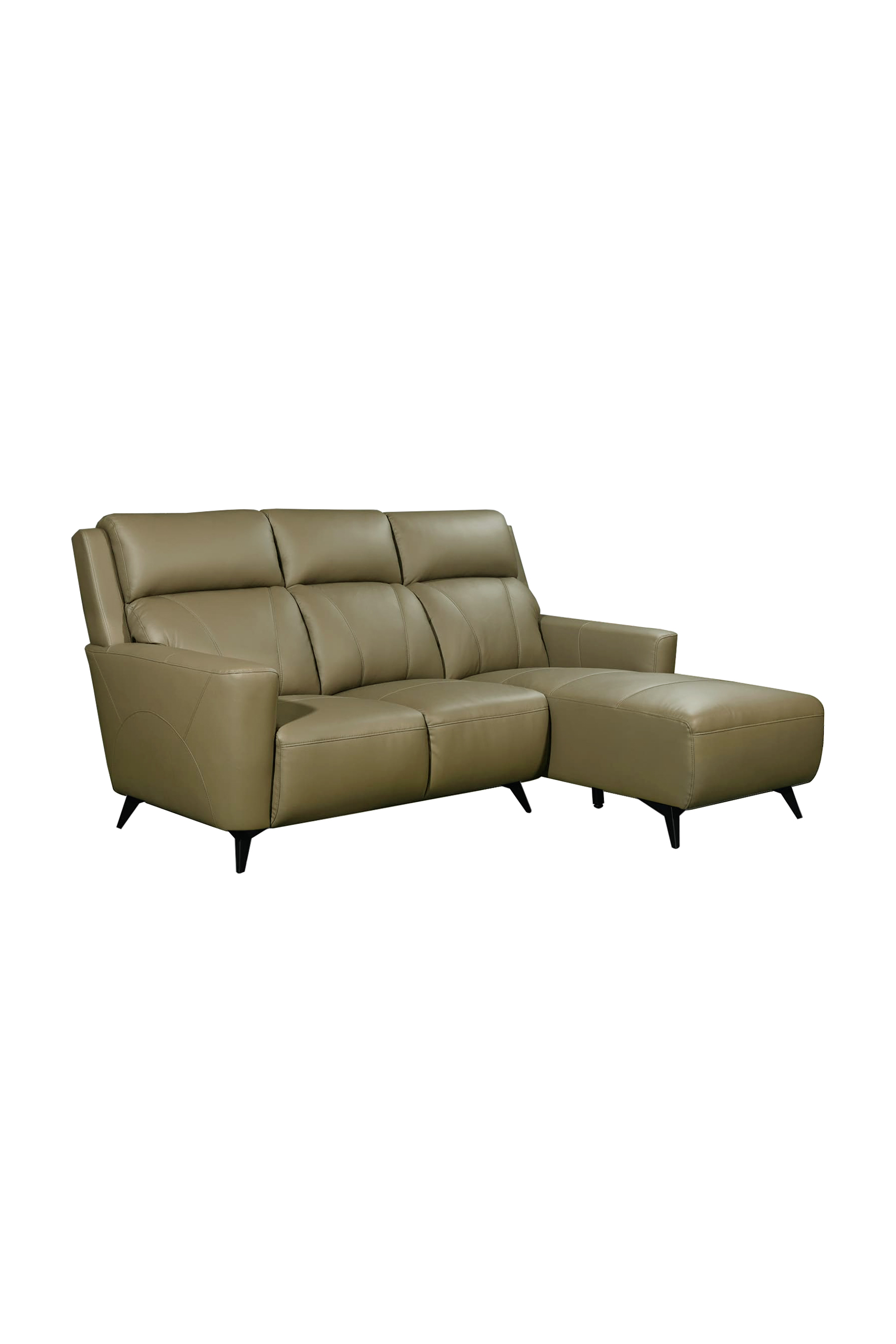 Feletto Leather L-Shape Sofa with High Backrest