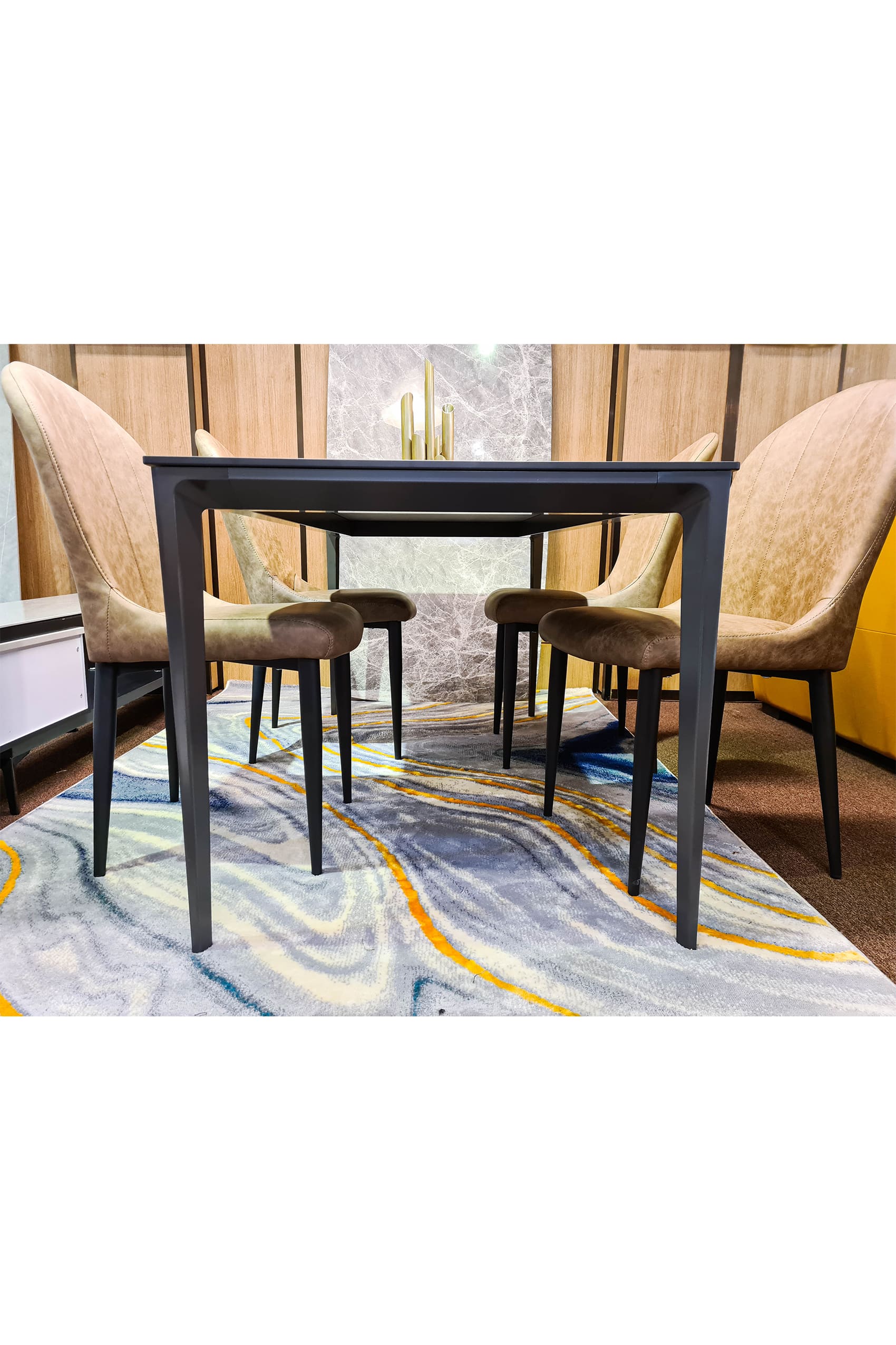 Gallotti Sintered Stone Matt Marquina Gold Dining Table