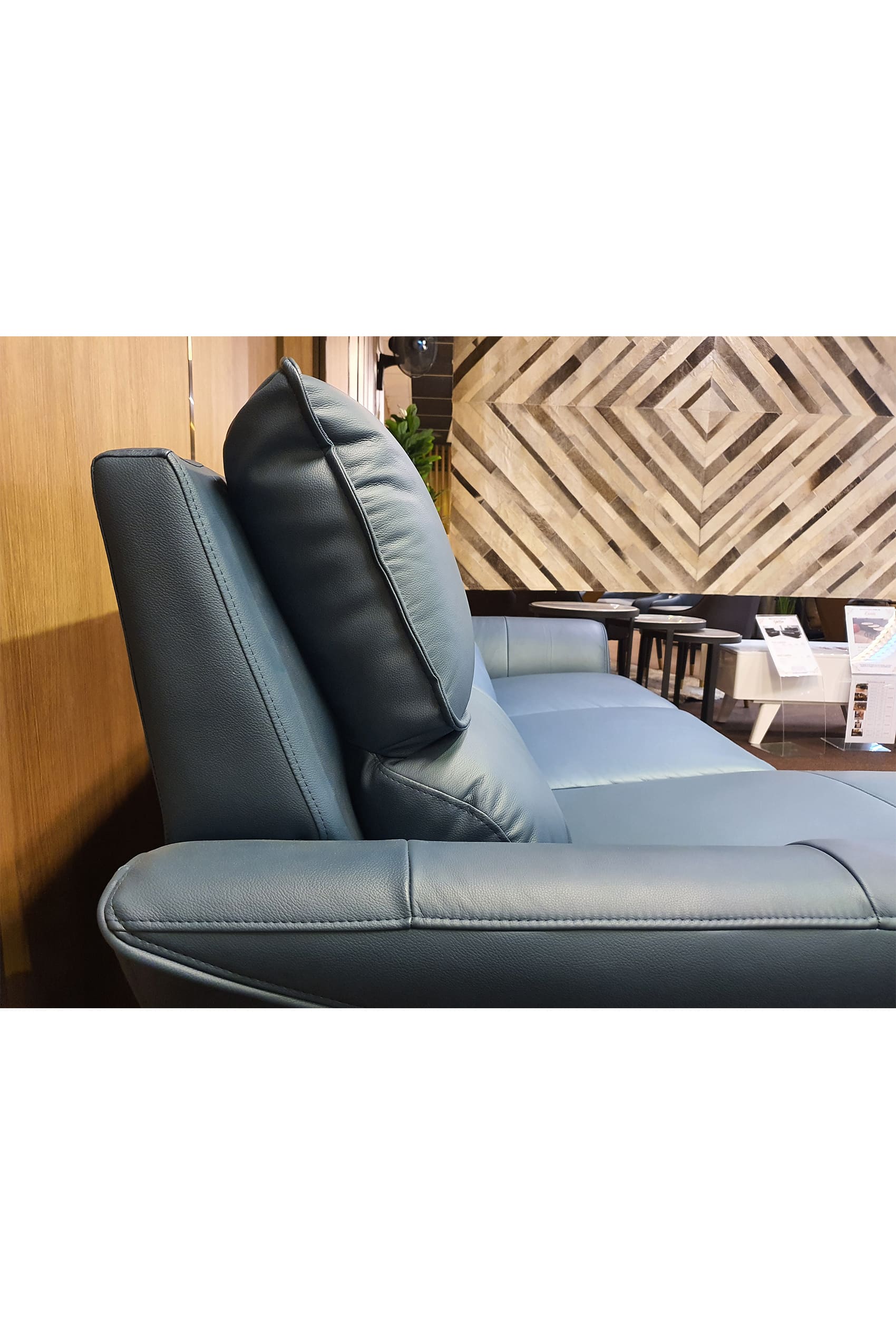 Gatto Leather Seater Sofa with High Backrest