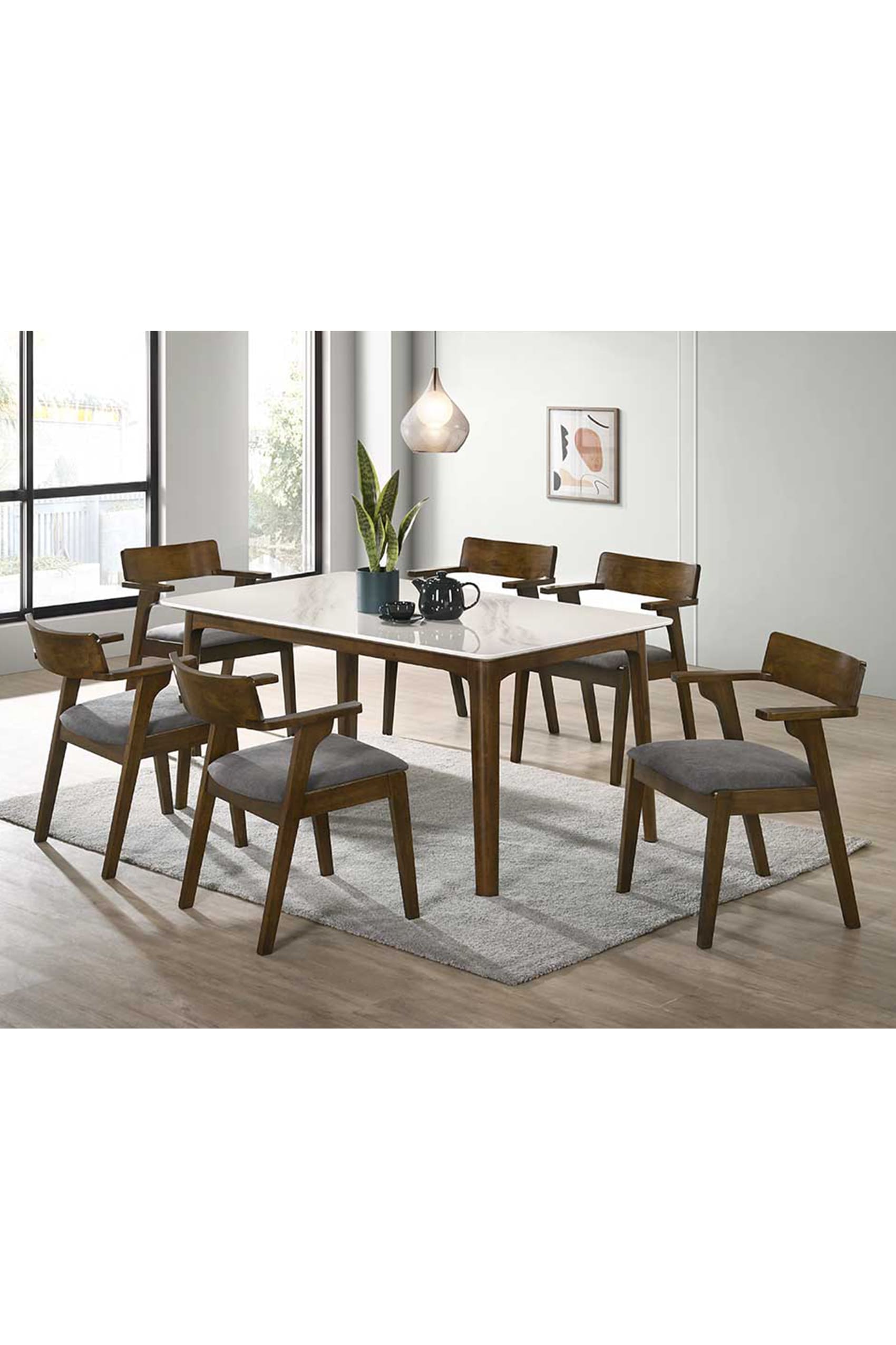 Ibusuki 1.5m Dining Table + 4 Toride Dining Chairs