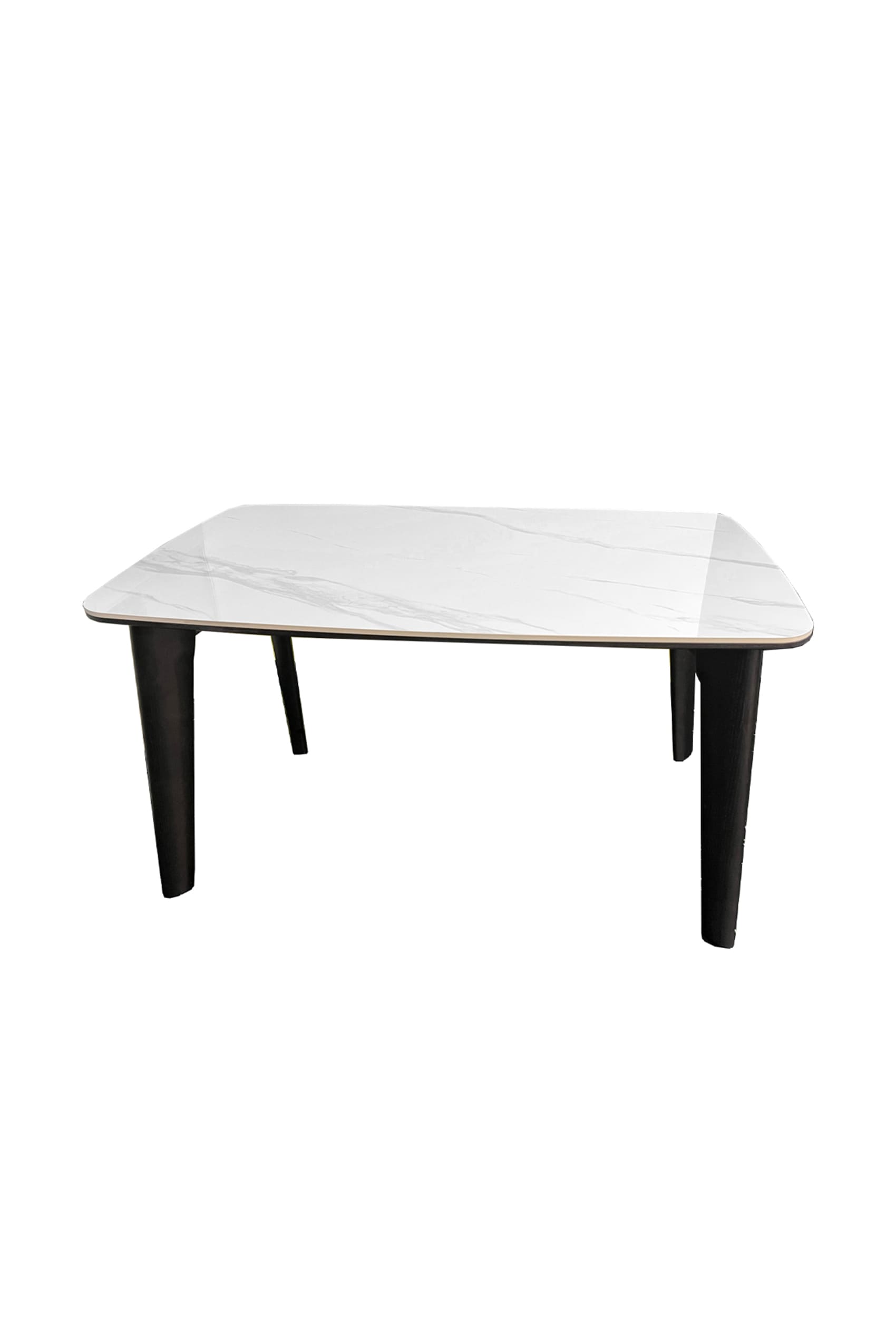 Jerzu Sintered Stone Glossy White Dining Table - TheFurniture.com.sg