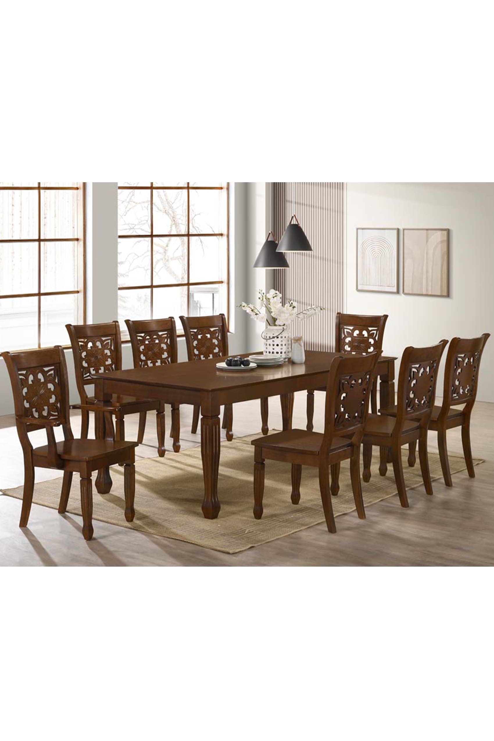 Liberi Dining Table + 6 Abiko Dining Chairs