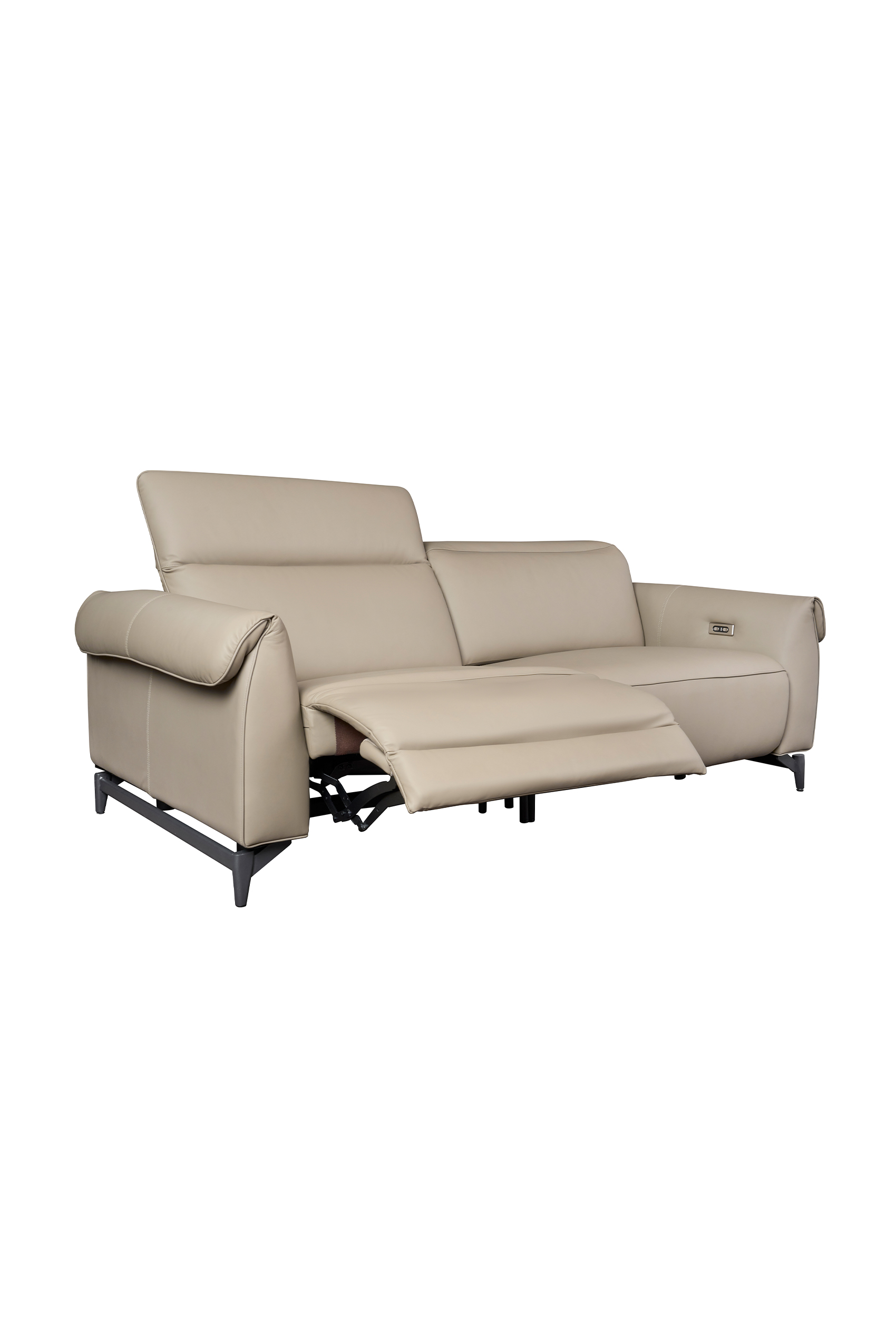 Loceri Leather Sofa with Dual Recliner