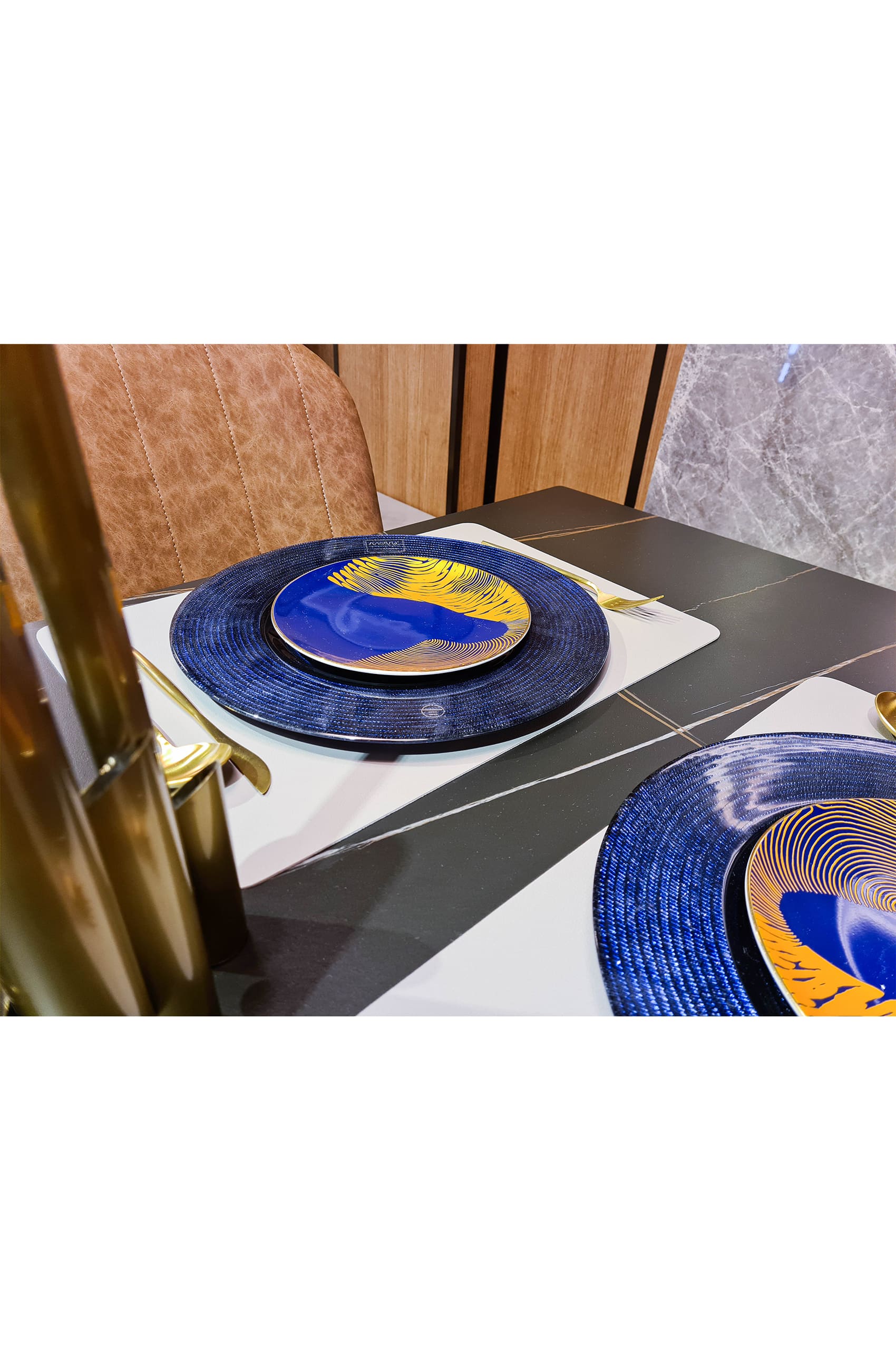 Gallotti Sintered Stone Matt Marquina Gold Dining Table