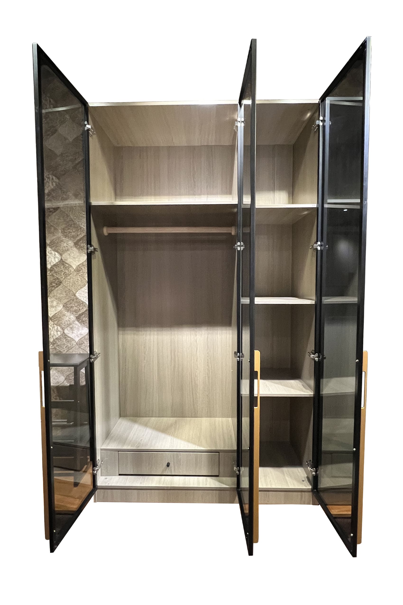 Milis 3 Glass Door Wardrobe