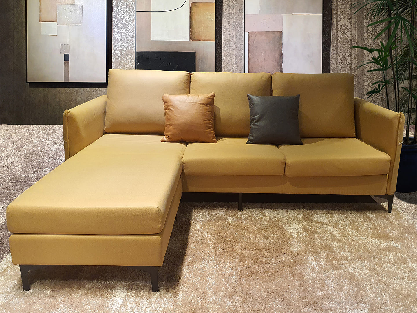 Nario Fabric 3 Seater Sofa With Ottoman