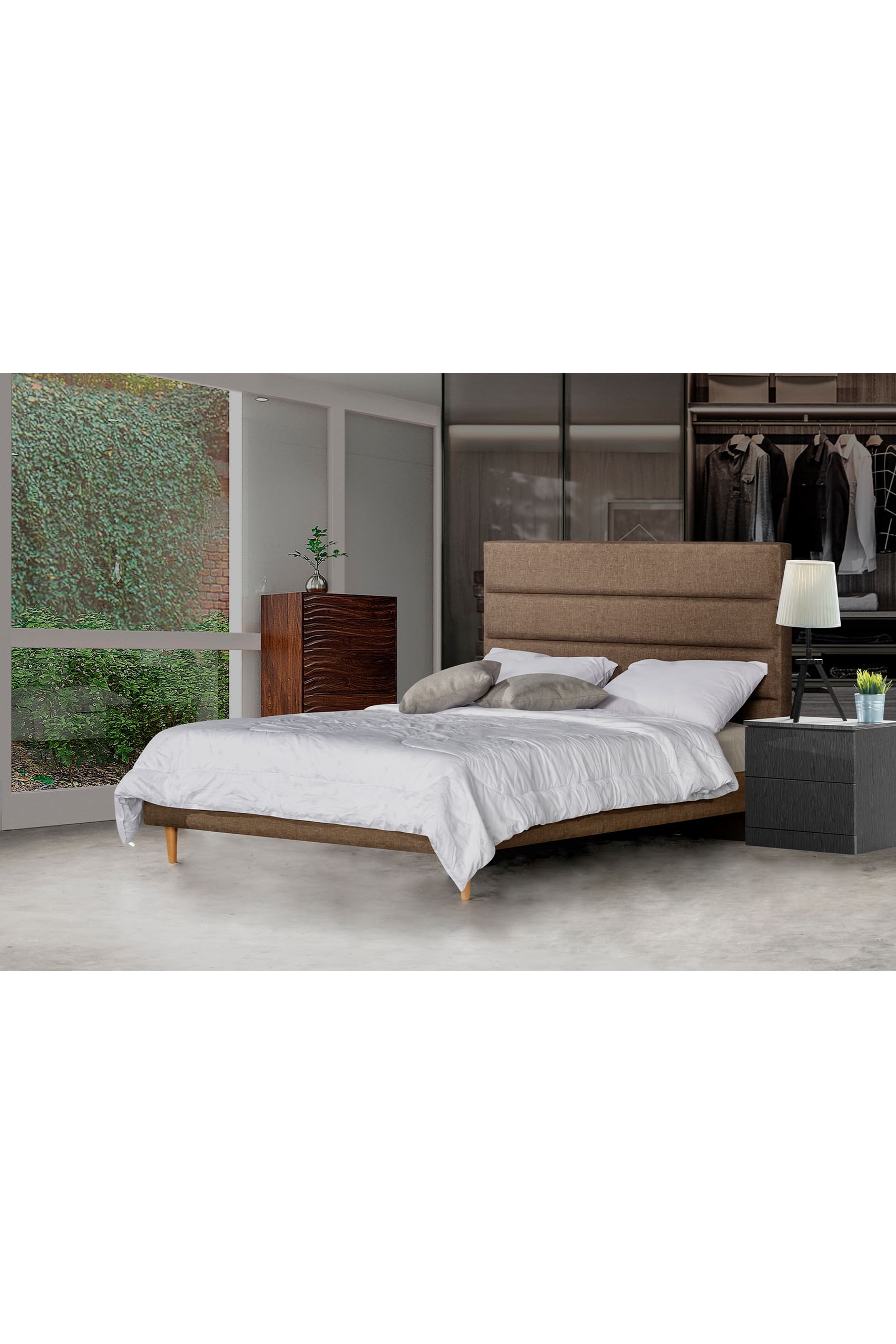 Rica Queen Panel Bed Frame + Syphonis Mattress