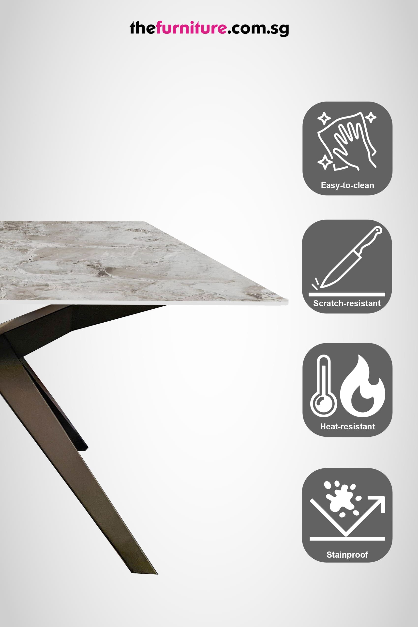 Beto White Sintered Stone Dining Set