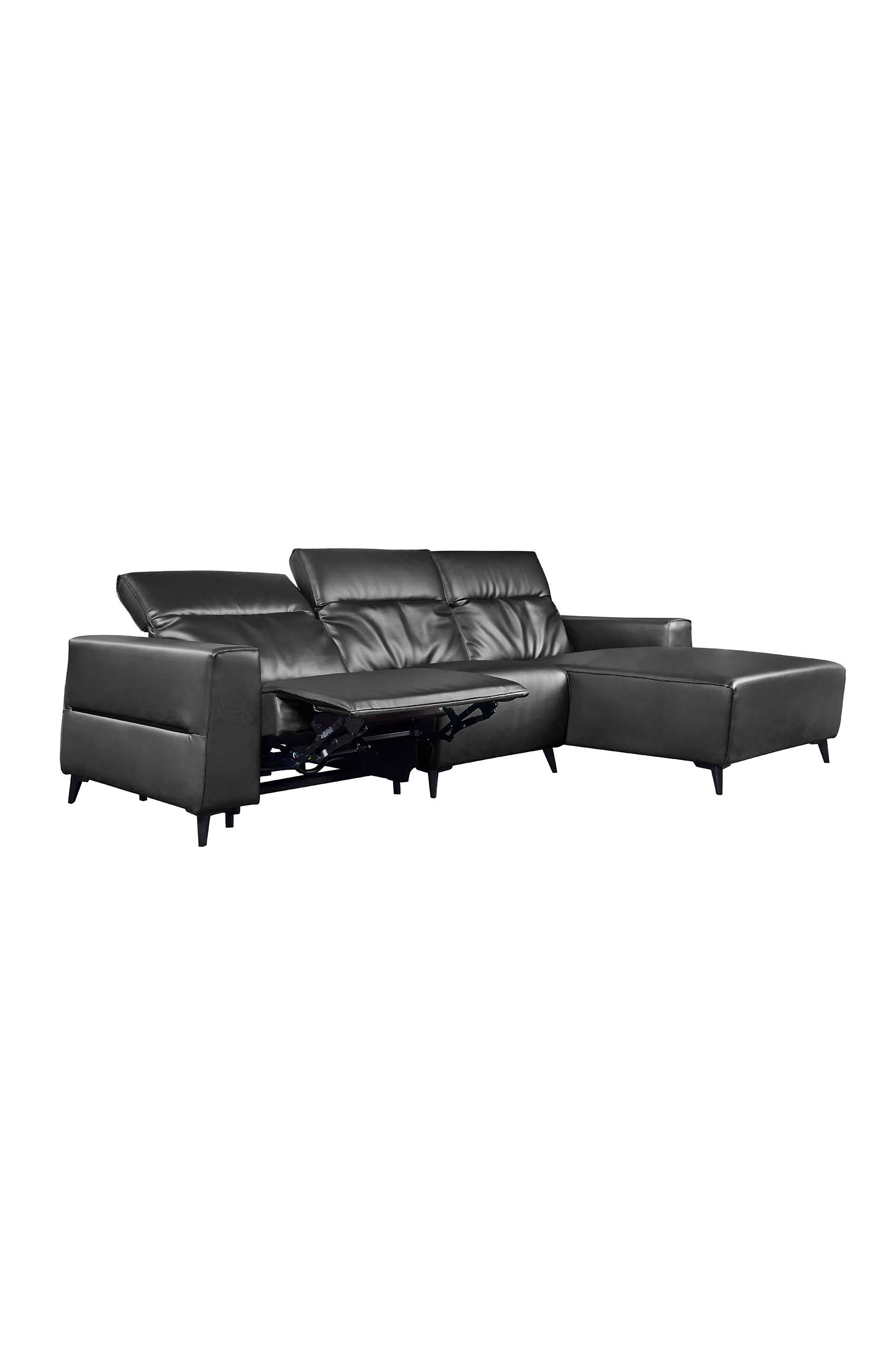 Terzigno L-Shape Leather Sofa with Recliner