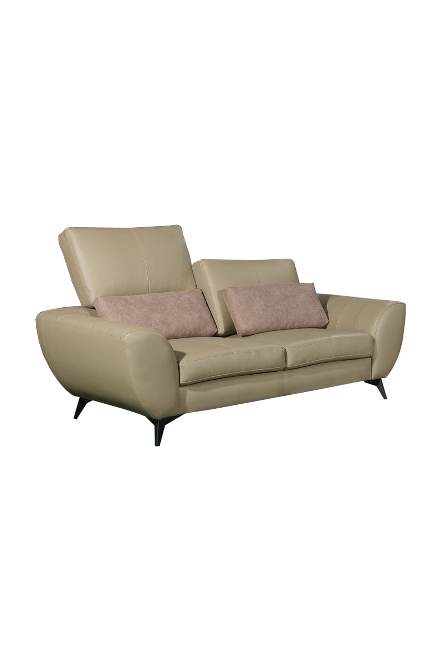 Tomassini Leather Sofa with Adjustable Backrest