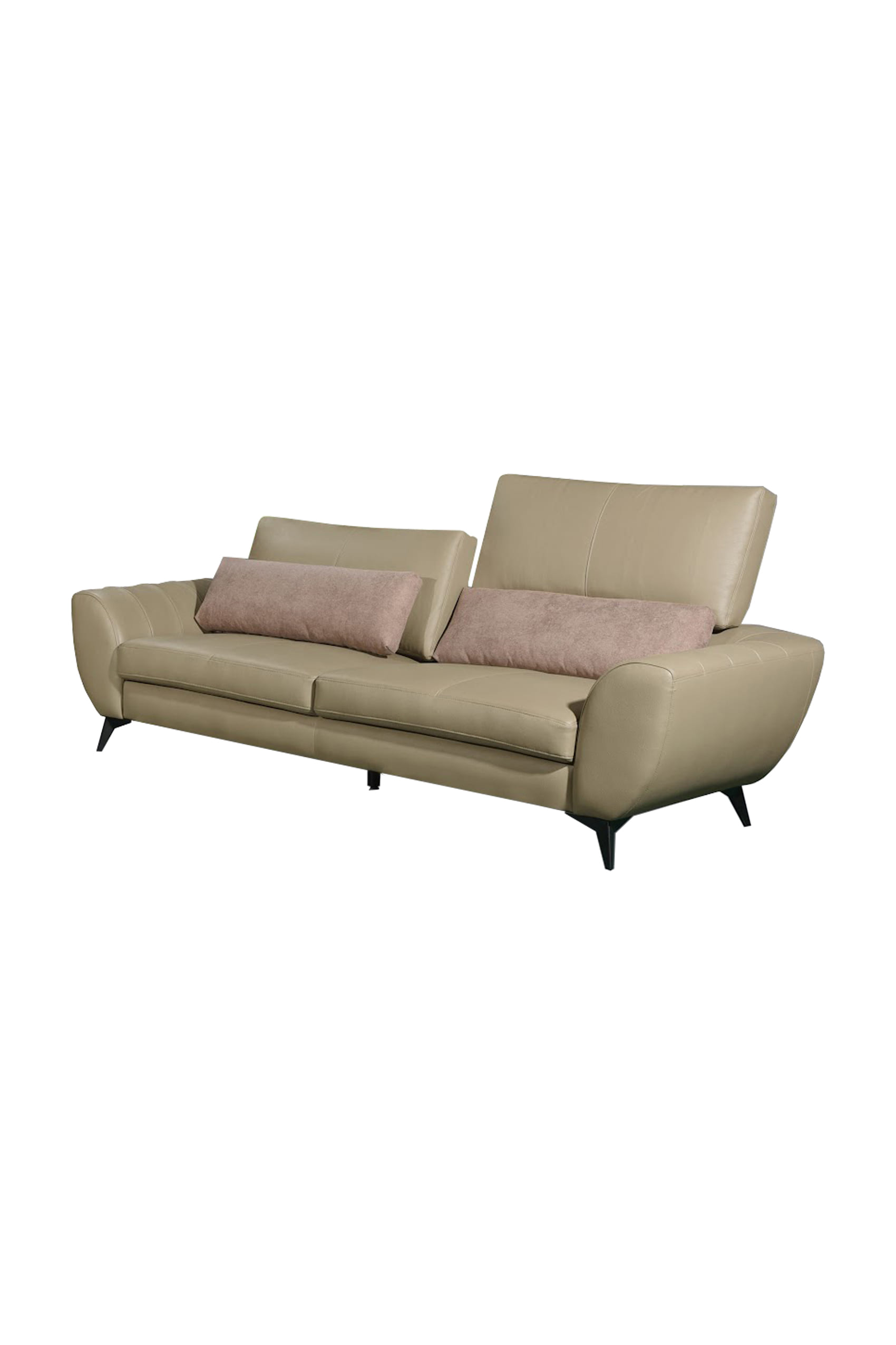 Tomassini Leather Sofa with Adjustable Backrest