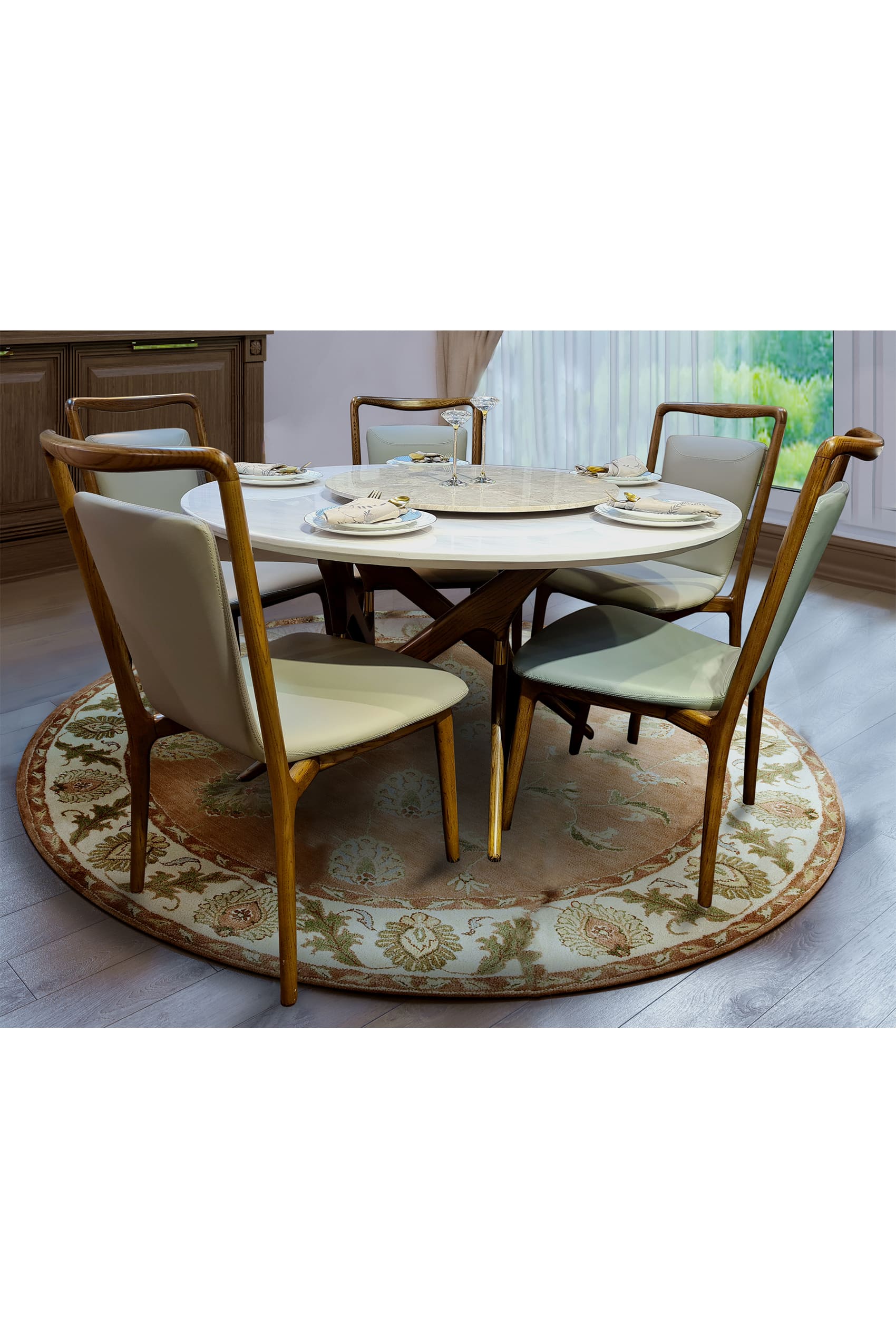 Zannotta Cultured Marble Venus White Dining Table
