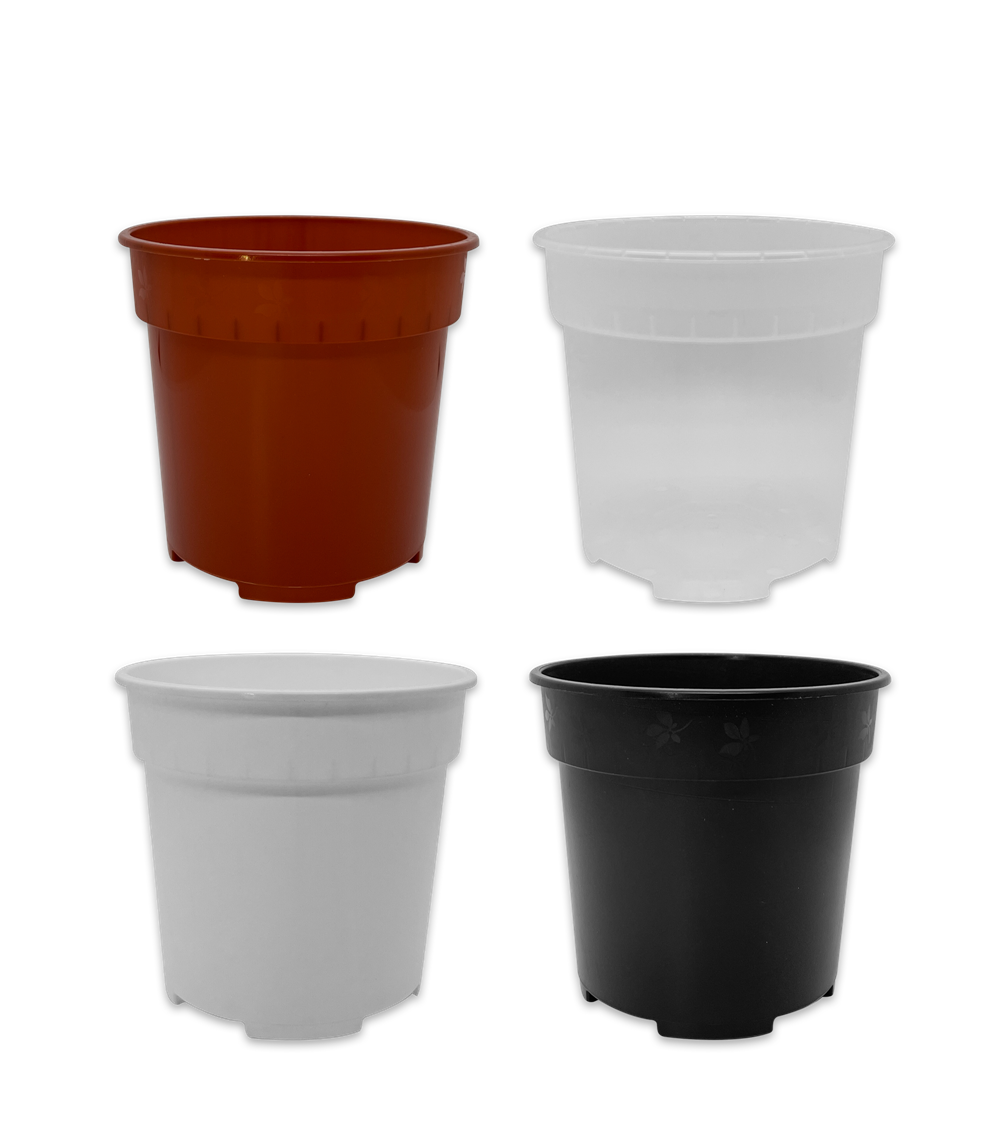 OCTO Plastic Plant Pot 150 (Black/Brown/White/Transparent)