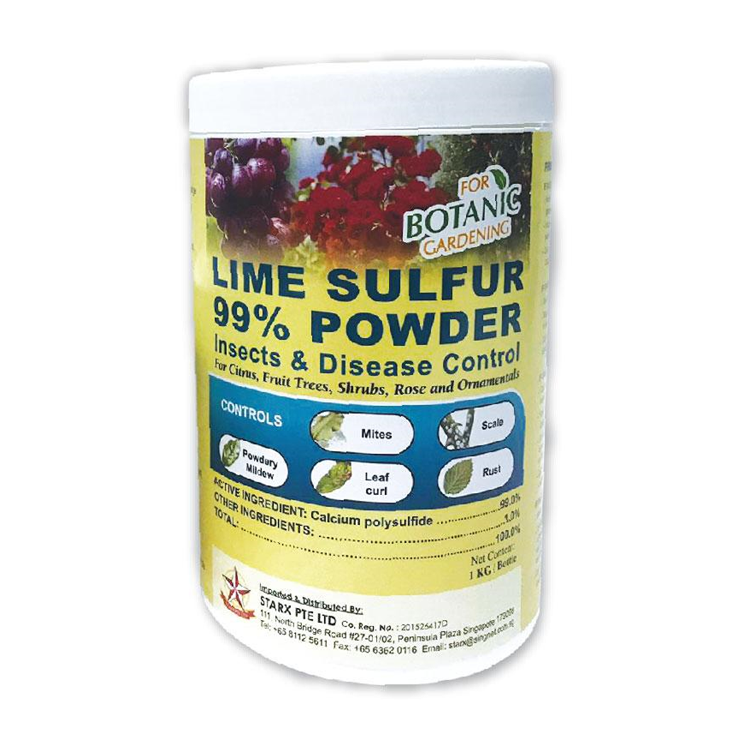 Lime Sulfur 99% Powder (1kg) Insects and Disease Control