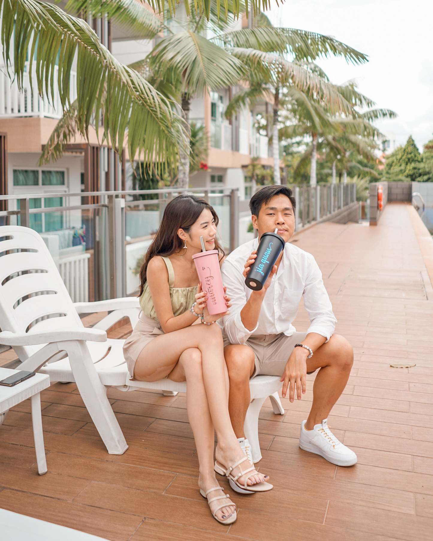 750ml Couple Double Wall Stainless Steel Bubble Tea Tumbler with Straw-MyDreamVibe.Co