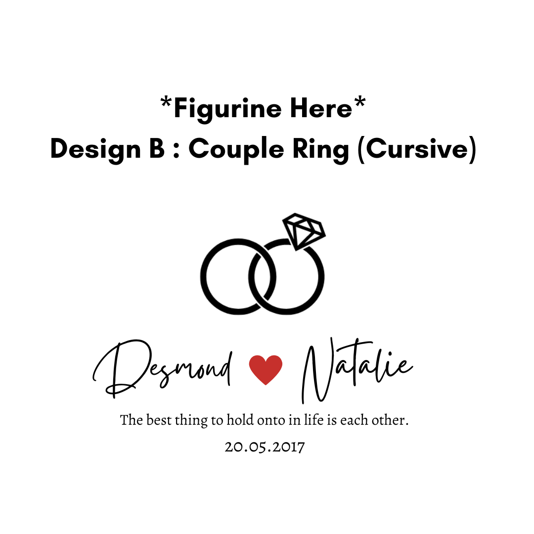 Wedding Gift - Couple Marble Short Mug with Figurine Display in Wooden Box 