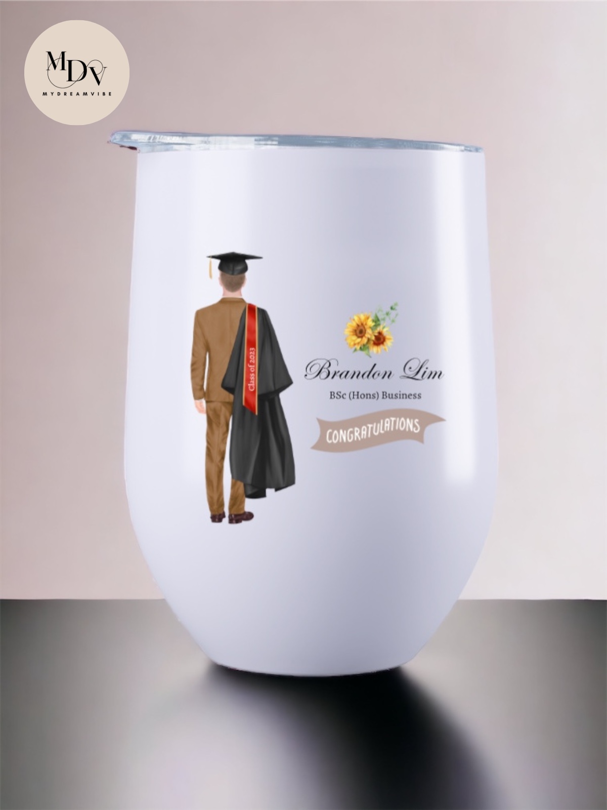360ml Graduation Theme Double Wall Stainless Steel Tumbler - PRINTED